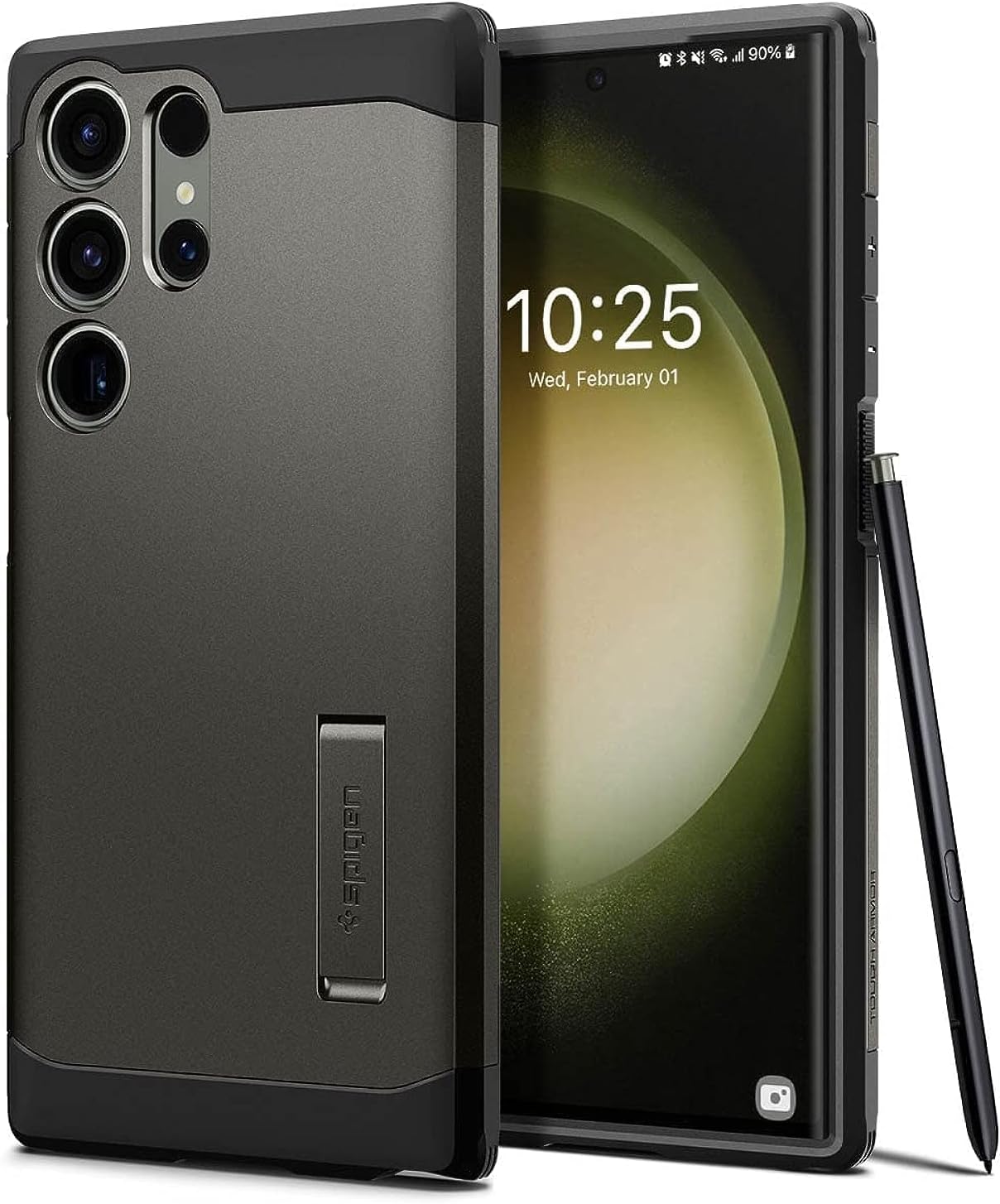 Detalle de Spigen Tough Armor Hülle für Galaxy S23 Ultra 5G – Gunmetal