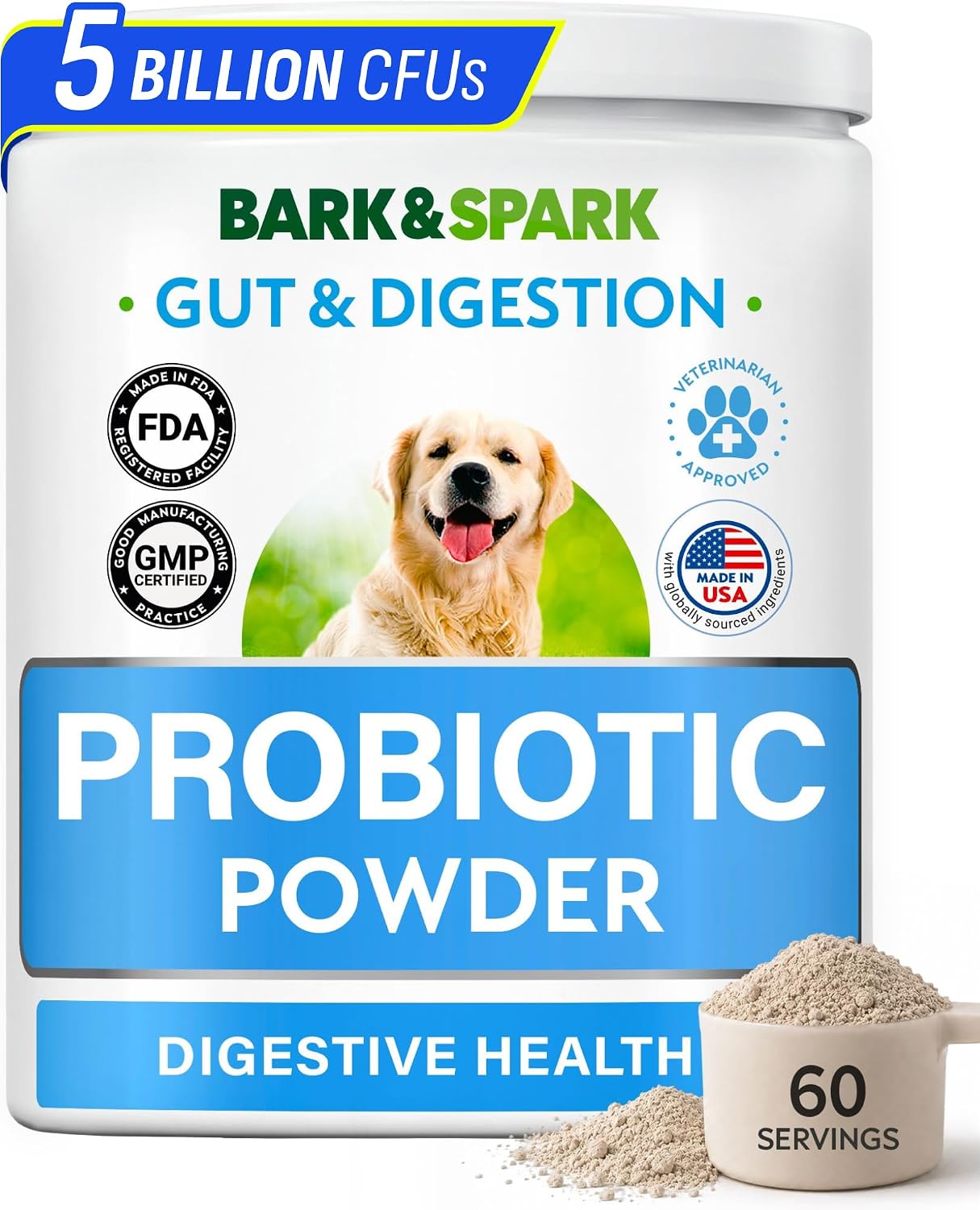 Detalle de BARK&SPARK Dog Probiotic Powder, 5 Billion CFUs