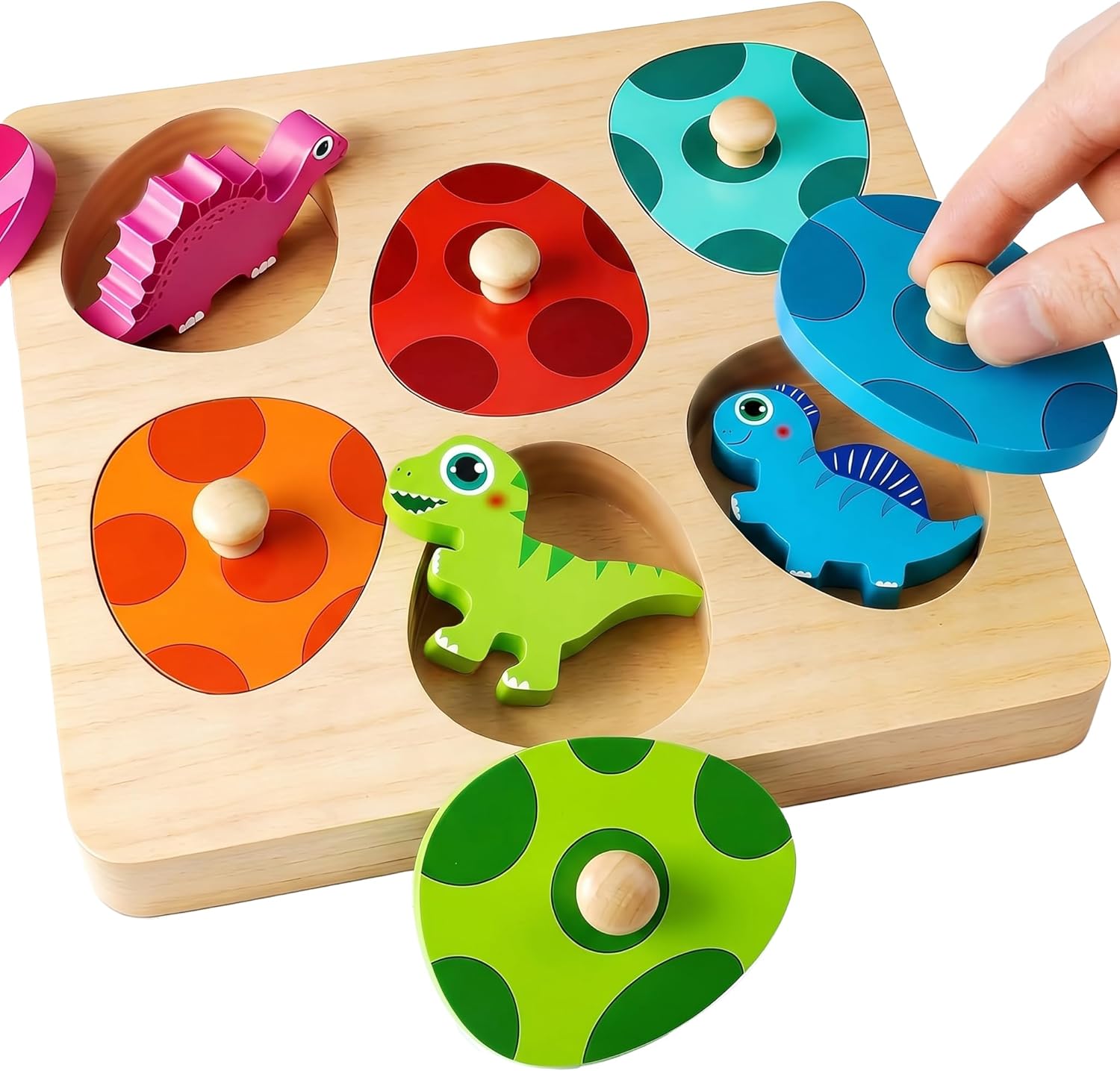 Detalle de Holzpuzzle Dino Eier für 12-36 Monate 🧩