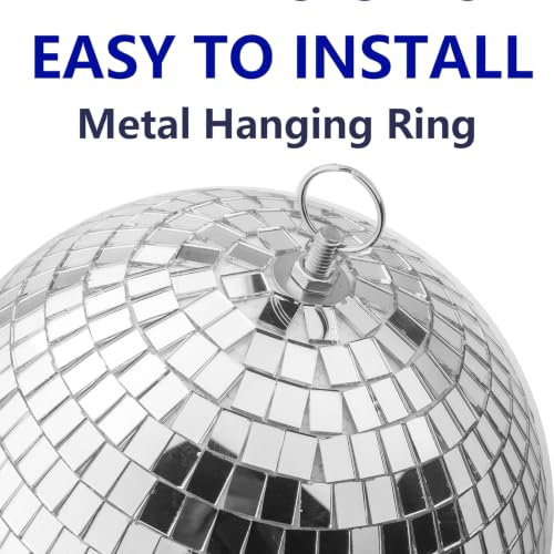 Detalle de JIIDAA Mirror Disco Ball 20cm – Hanging Silver Glitter Ball Decor