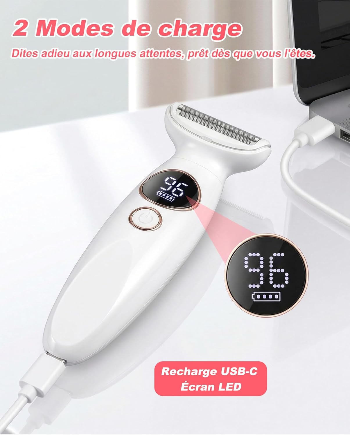 Detalle de Carehabi Tondeuse Bikini & Rasoir Électrique Femme 5 en 1 étanche IPX7