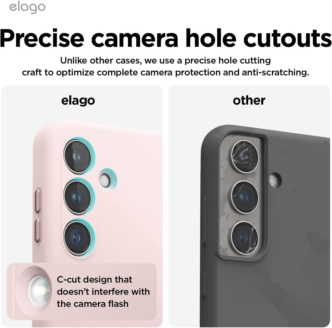 Detalle de elago Coque en silicone liquide pour Samsung Galaxy S24 Plus (rose) — protection intégrale à 4 couches, doublure microfibre anti-rayures