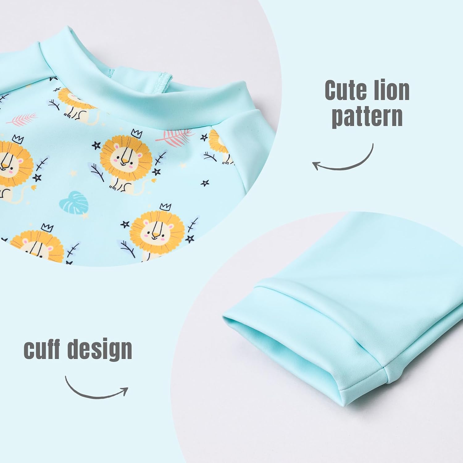 Detalle de Ewbob Baby Swimming Warm Suit: Long-Sleeve Rash Guard One-Piece for Girls and Boys