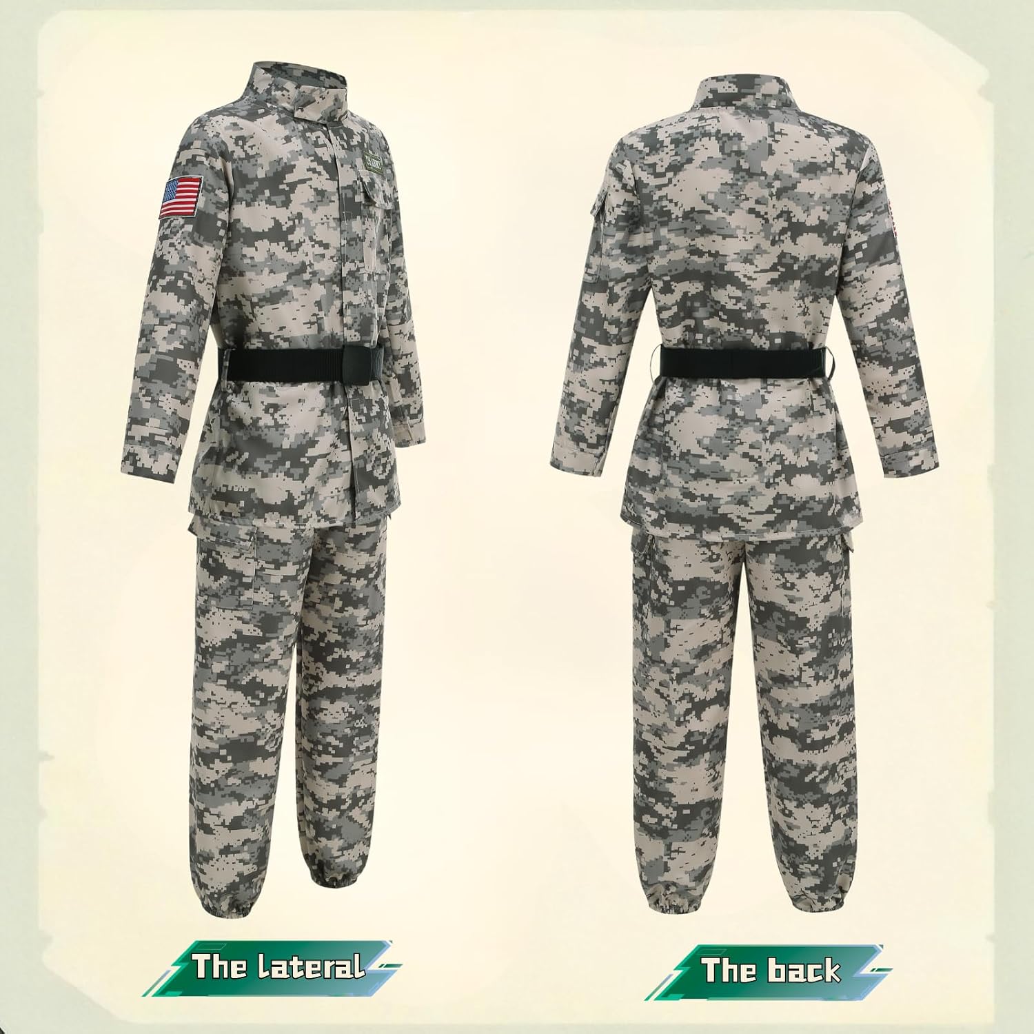 Detalle de Yolsun Kids' Army Costume, 11-Piece Set