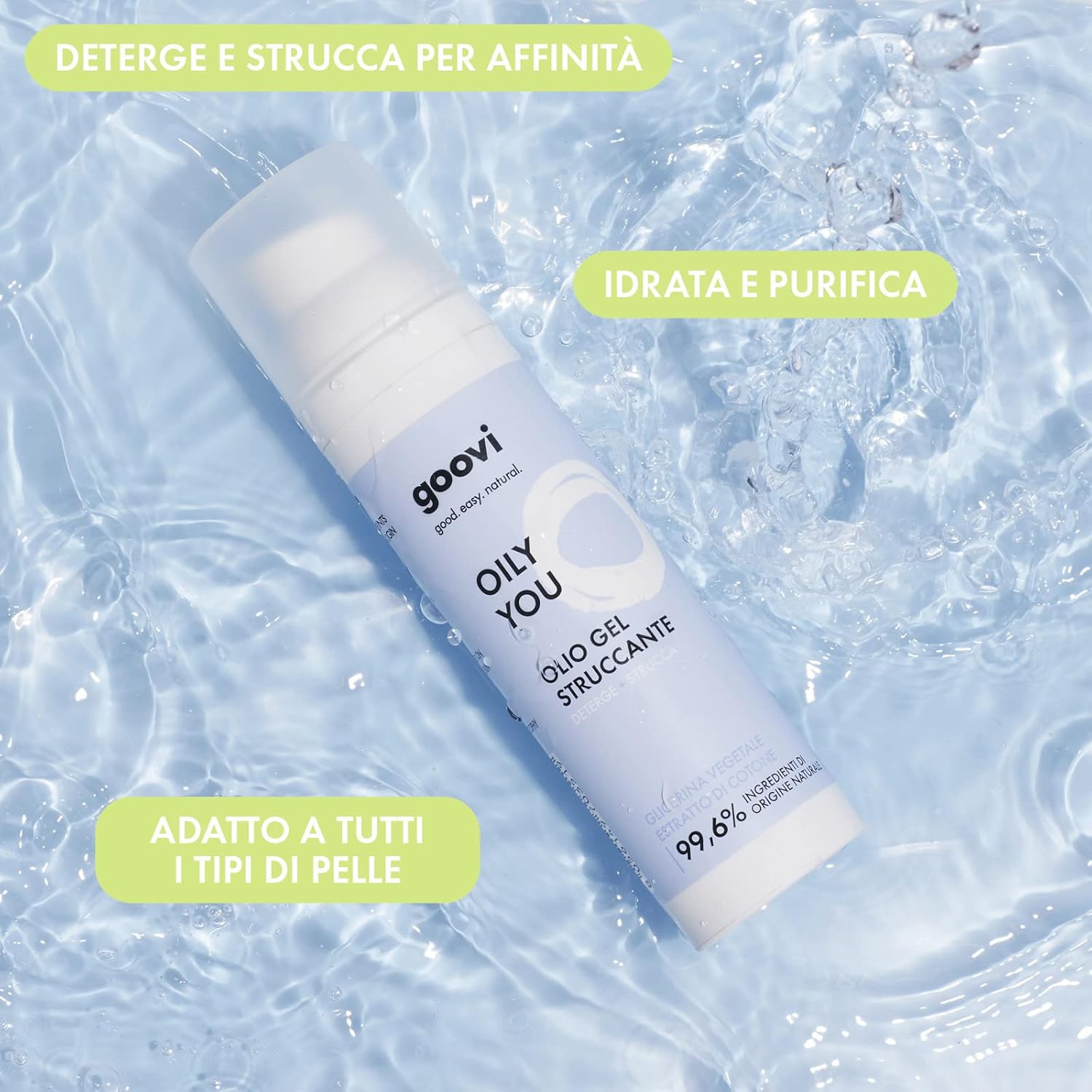 Detalle 2 de Goovi Oily You – Olio Gel Struccante Idratante per Tutti i Tipi di Pelle (75 ml)