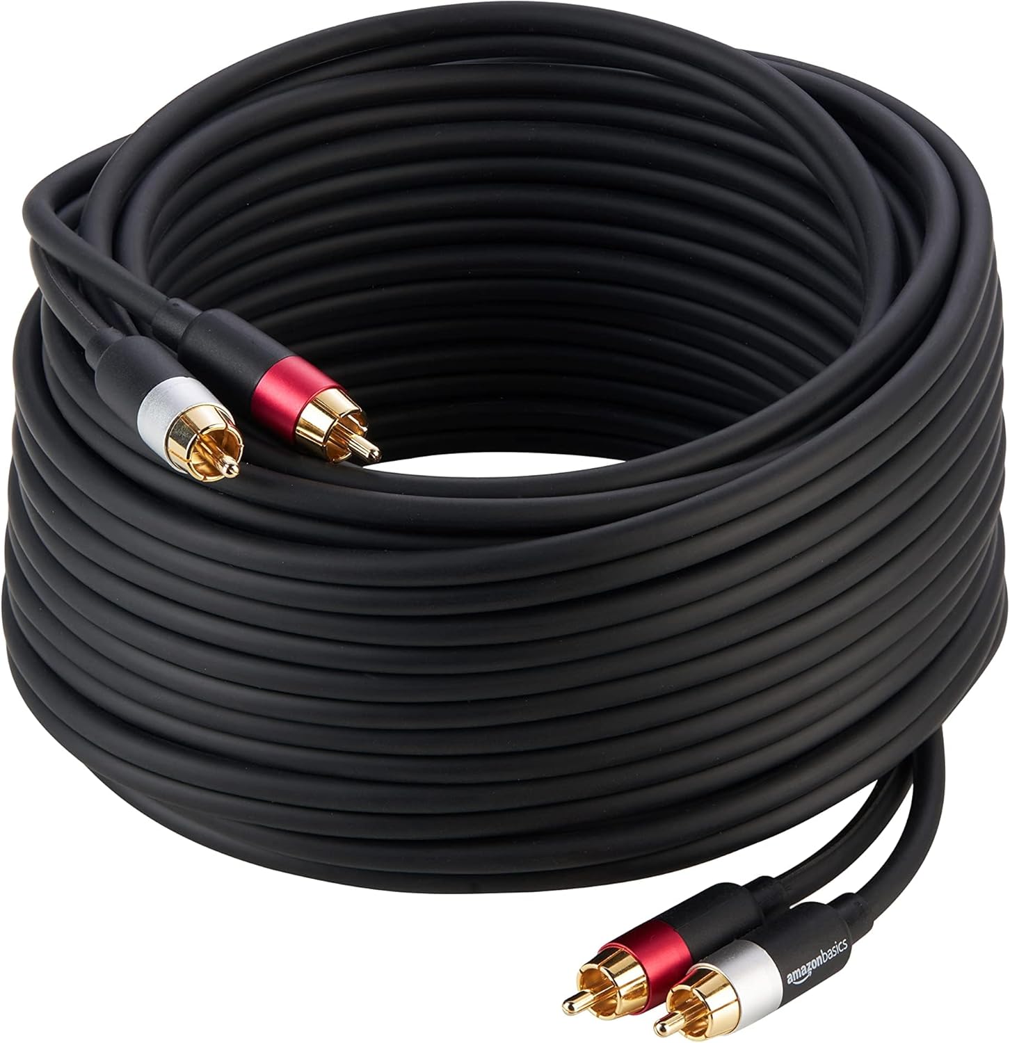 Detalle de Amazon Basics 2-Male RCA Audio Kabel – 10 m, Schwarz