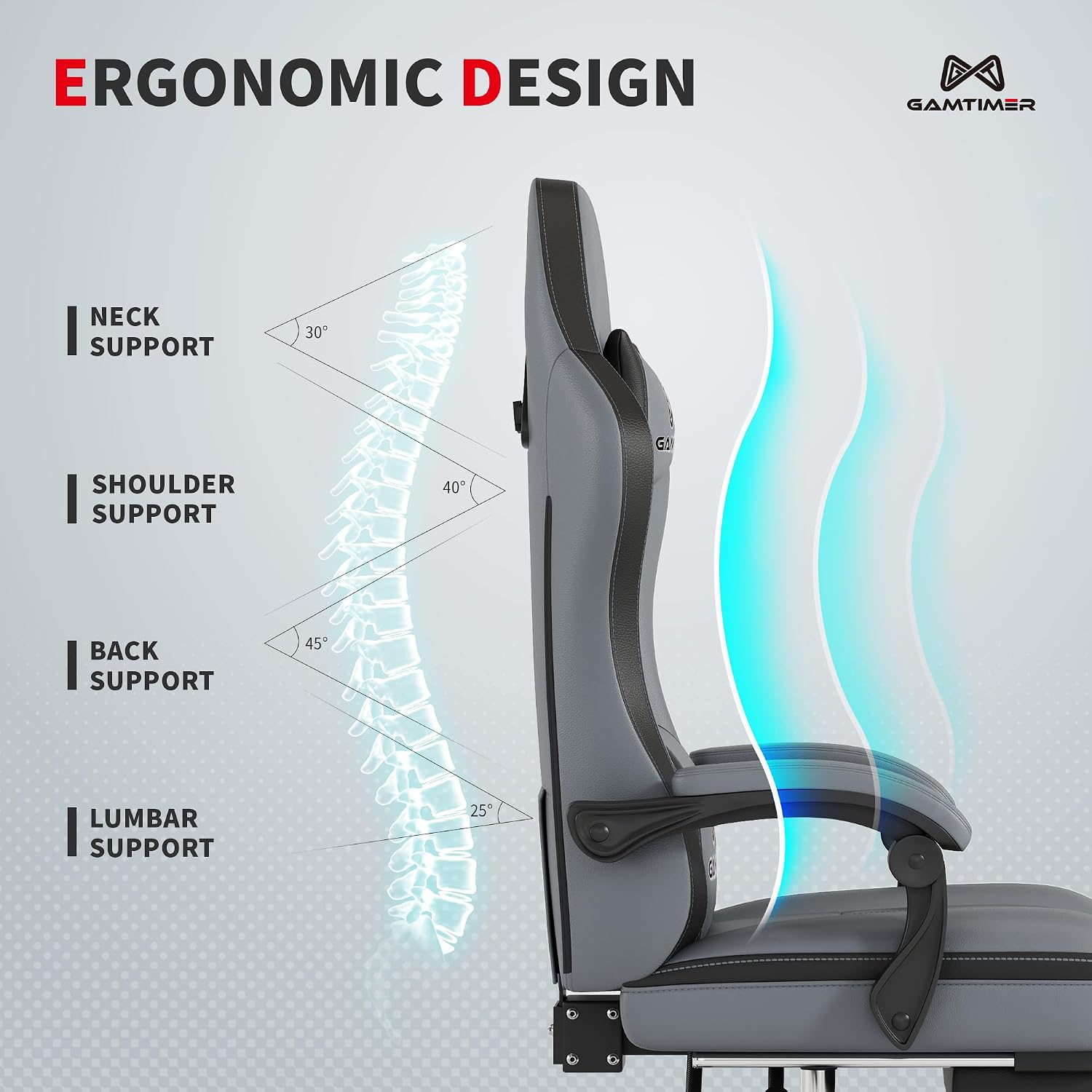 Thumbnail 6 de Gamtimer Gaming Chair with Footrest