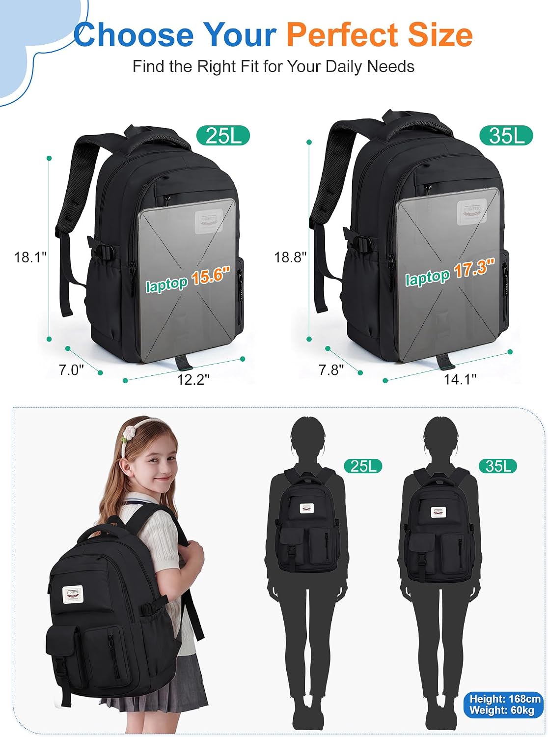 Thumbnail 5 de FIORETTO Lightweight School Backpack for Women