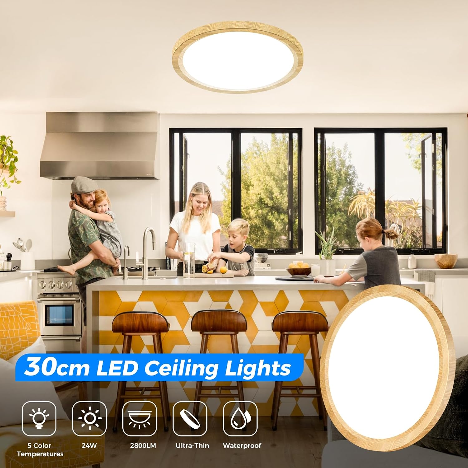 Detalle de Peasur LED Deckenlampe 2er Set 18 W