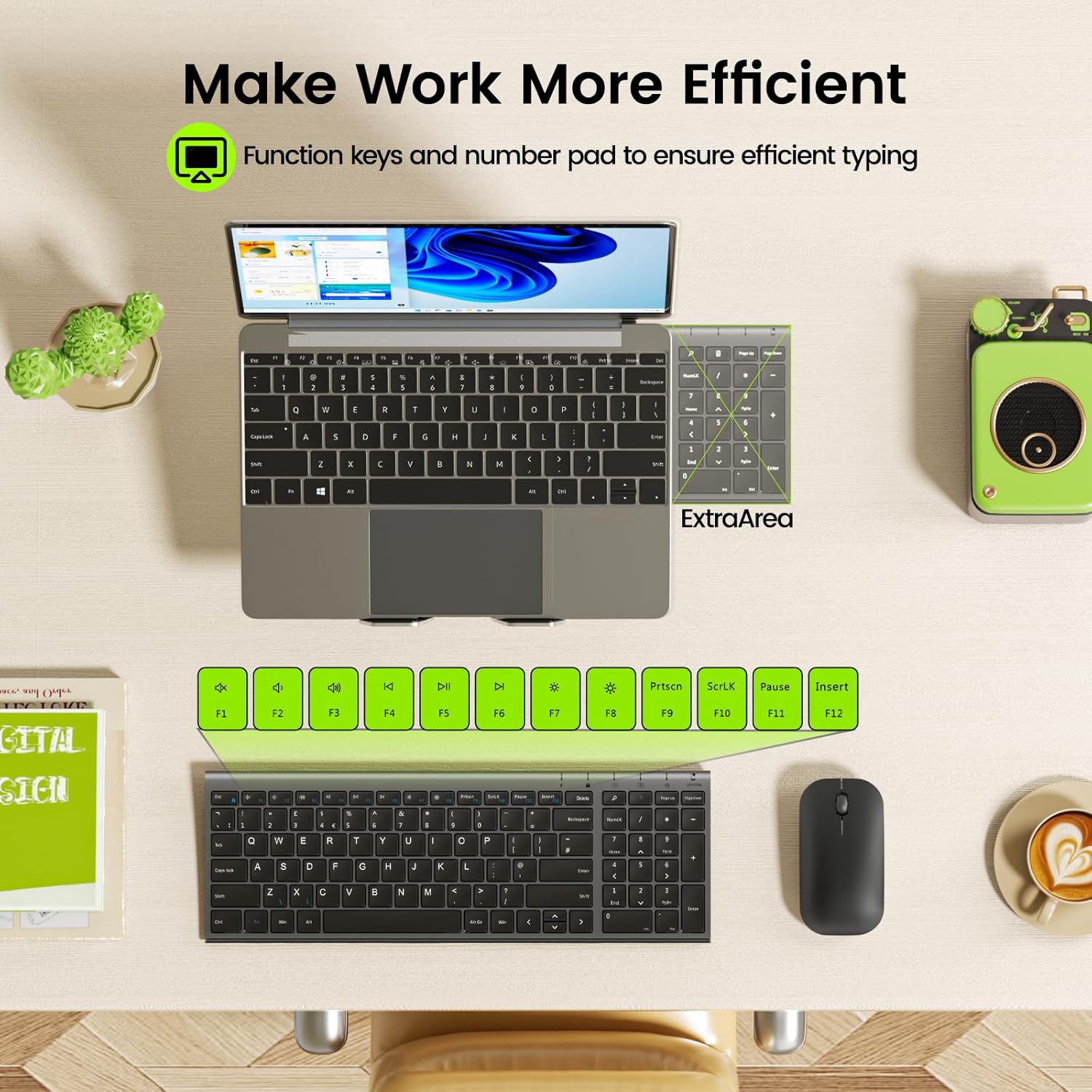 Thumbnail 4 de seenda WGJP-031B compact wireless keyboard and mouse set