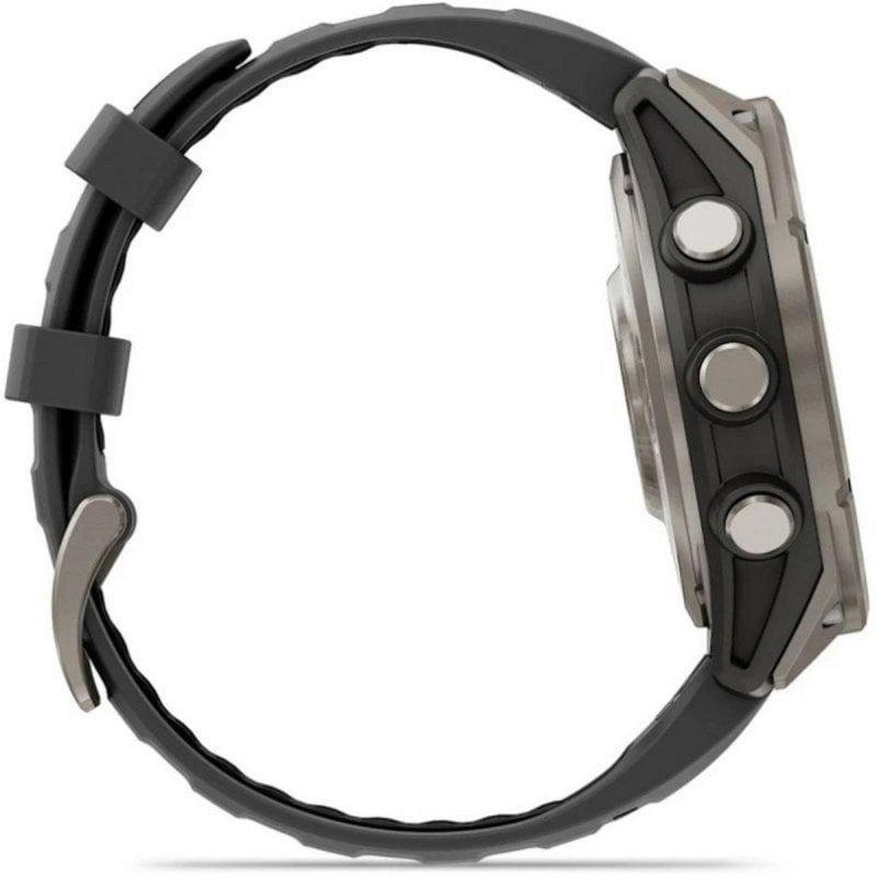 Thumbnail 2 de Garmin Fenix 8 Pro LTE/NTN satelital 47 mm AMOLED de titanio con correa de silicona negra/gris