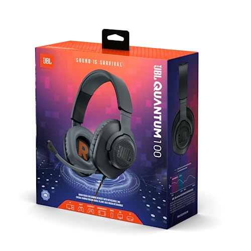Detalle 2 de JBL Quantum 100 – Casque gaming filaire à micro détachable, léger et confortable