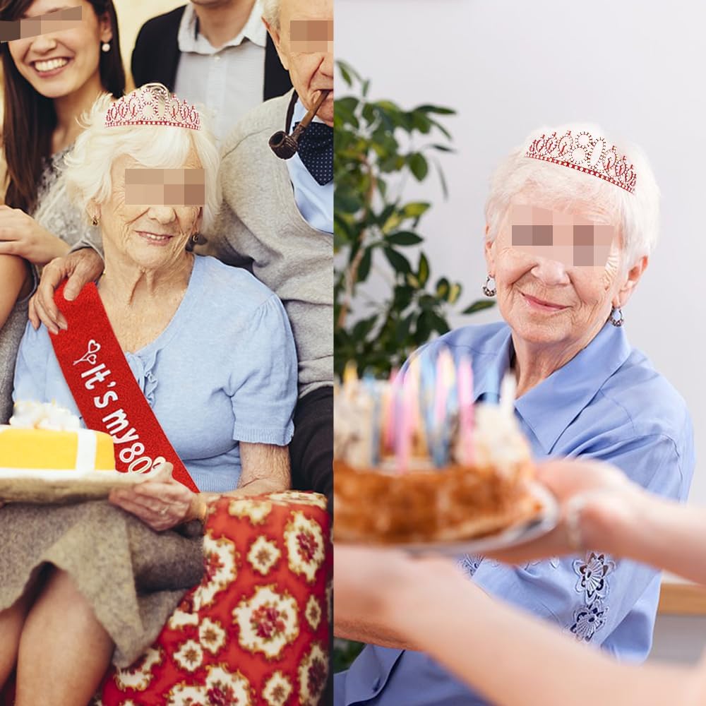 Detalle 2 de Diadème rouge pour anniversaire 80e fille