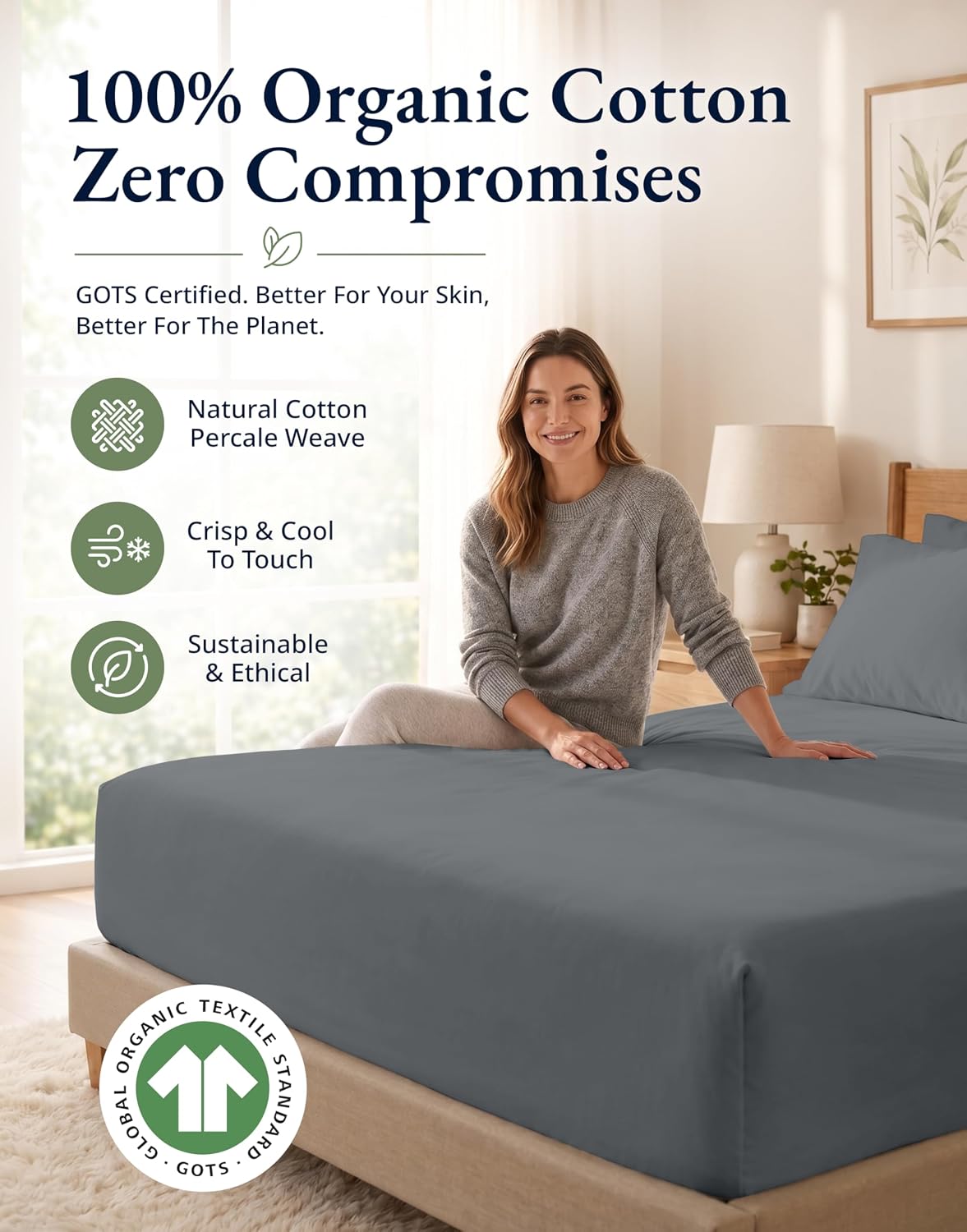 Detalle 1 de Lane Linen Organic Cotton Fitted Sheet