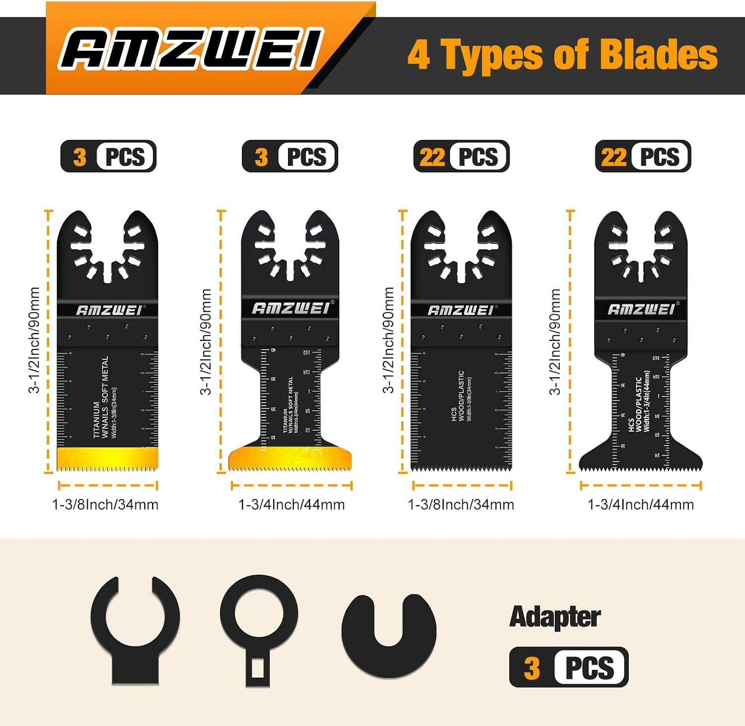 Detalle 2 de 50PCS Titanium Multi Tool Blades 50-pack for multitool ðŸ›