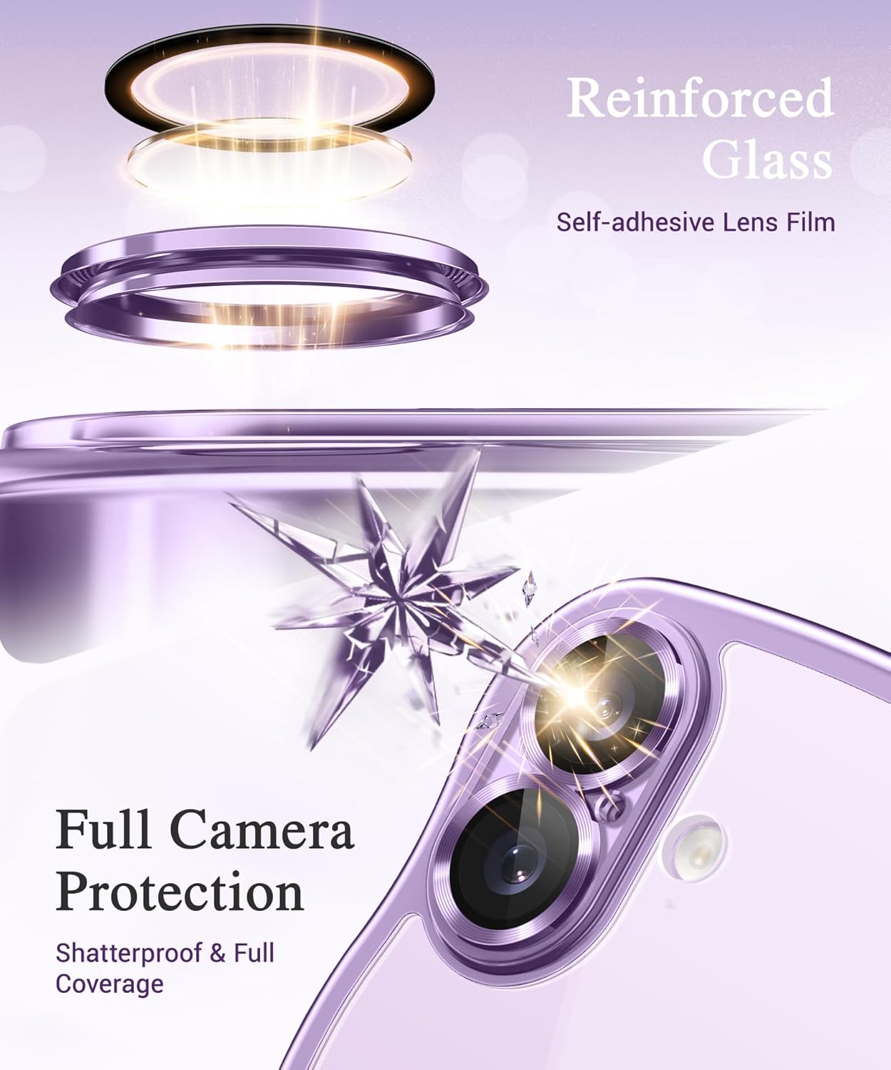 Thumbnail 5 de GVIEWIN iPhone 17 Case 6.3" Clear Lilac