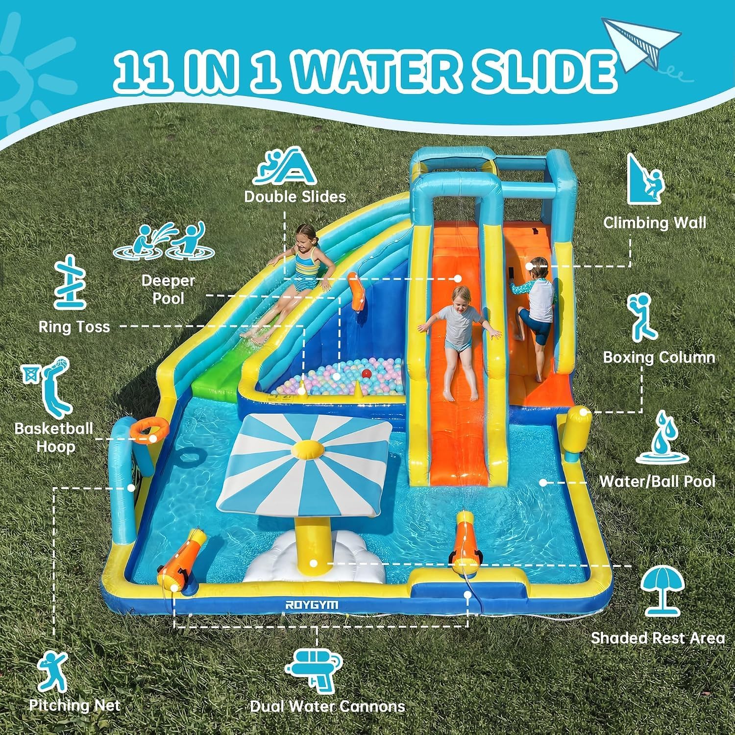 Detalle de Inflatable Water Park for Kids 16.4 ft × 14.1 ft