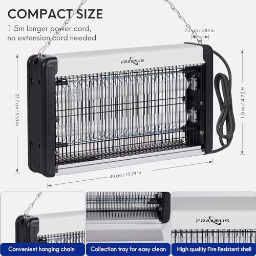Thumbnail 6 de fraxinus Lámpara Matamoscas Eléctrica 20 W con luz UV 365 nm y efecto anti-mosquitos (hasta 100-150 m²)