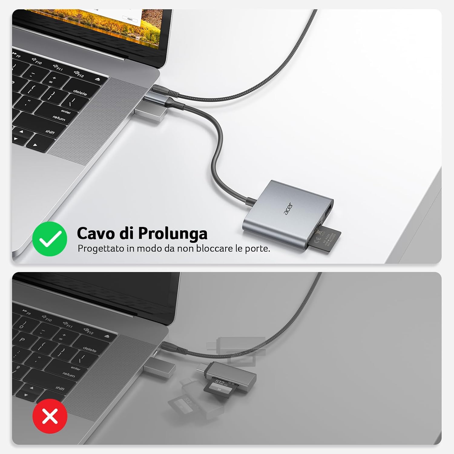 Thumbnail 4 de Acer Lettore di schede SD USB-C 3.0: lettore affidabile e versatile per file di grandi dimensioni