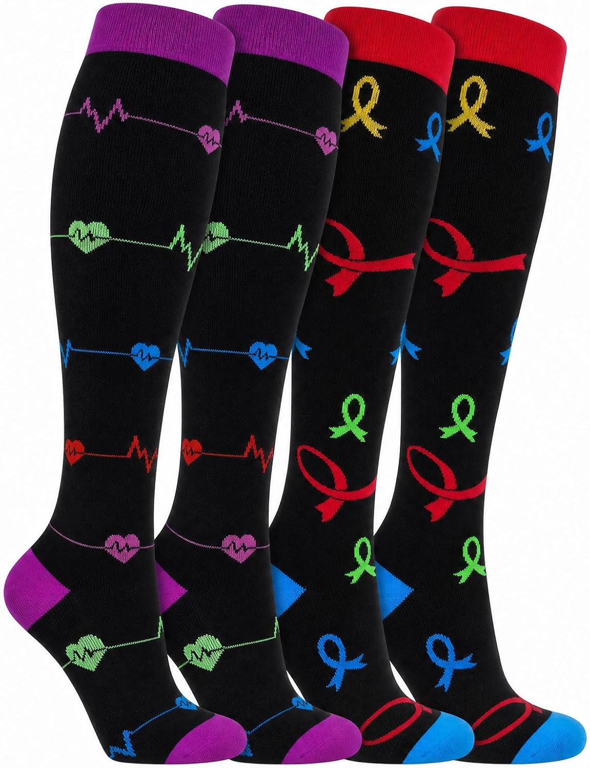 Thumbnail 4 de Losvcbcx Compression Socks for Adults – 2/4/6/7 Pairs, 15-20 mmHg, Knee-High Support for Running, Travel, Work and Recovery