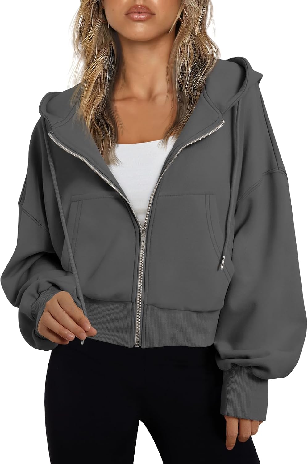 Thumbnail 6 de Trendy Queen Hoodies Cropped Full Zip Jacket