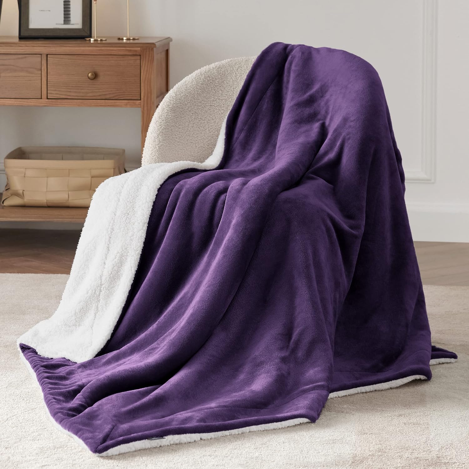 Detalle de BEDSURE Kuscheldecke 150x200 cm Sherpa Flanell