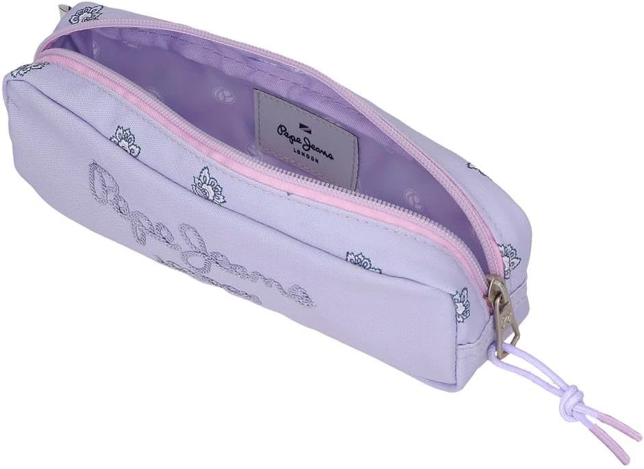 Detalle de Pepe Jeans Becca Astuccio Viola 22x7x3 cm in Poliestere – Compatto e di stile per la cancelleria quotidiana