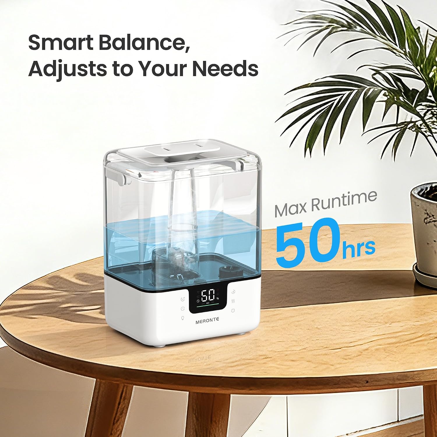 Detalle 2 de MERONTE MR6w Smart Cool Mist Humidifier, 6 L, App and Voice Control
