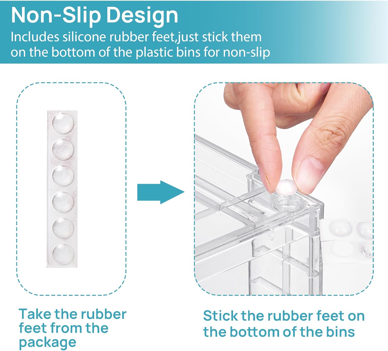 Thumbnail 5 de Vtopmart 4-Pack Clear Storage Drawers