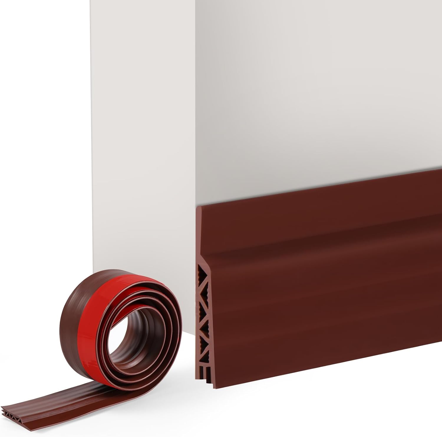 Vinabo Paraspifferi Porta in TPE marrone 100 x 5 cm: isolante contro freddo, rumore e polvere
