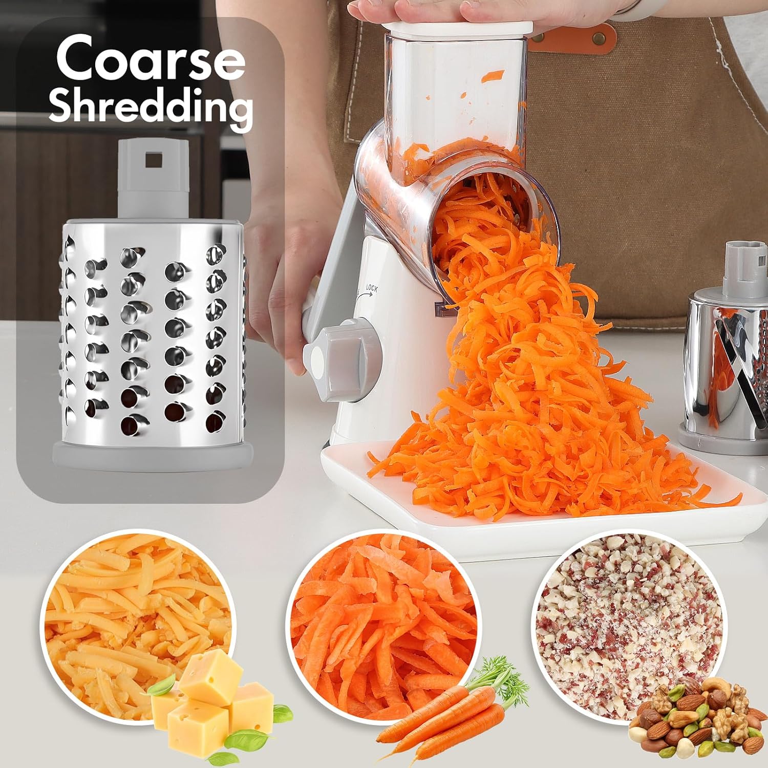 Detalle 2 de Ancevsk Rotary Cheese Grater with Handle