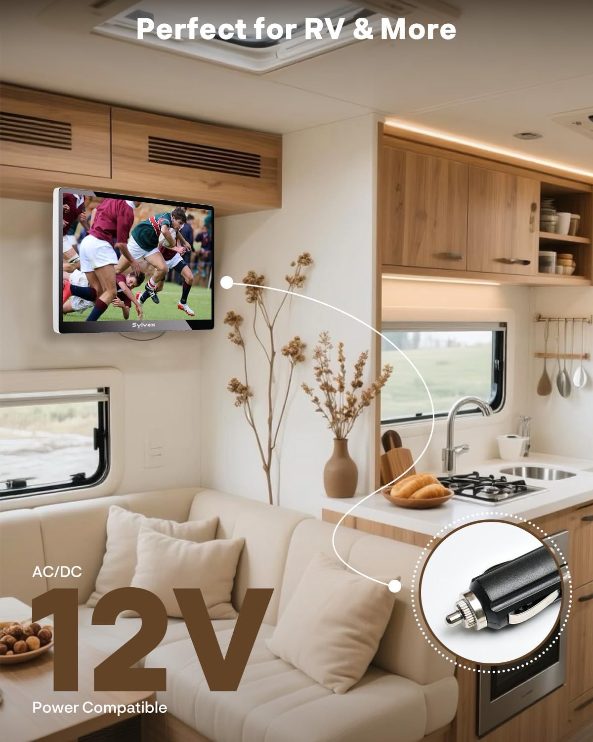 Thumbnail 6 de SYLVOX 15.6" Under Cabinet Kitchen TV — Non-Smart, 1080p with 90° Rotation and 12V for RVs