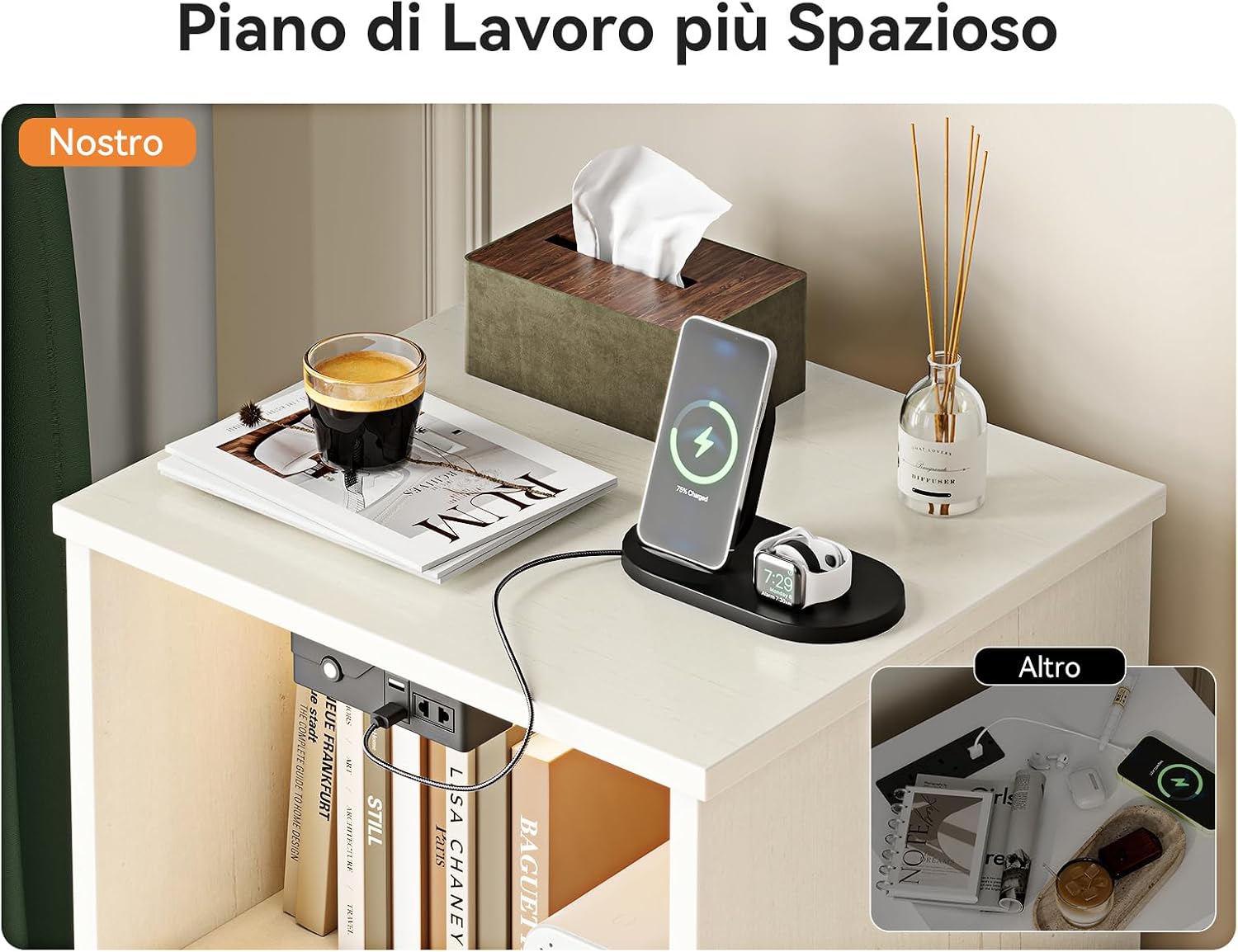 Thumbnail 6 de Coleshome Comodino Camera da Letto: comodo, moderno e funzionale