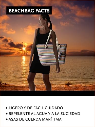 Thumbnail 1 de DonDon Bolso de playa grande impermeable con cremallera - Ethno