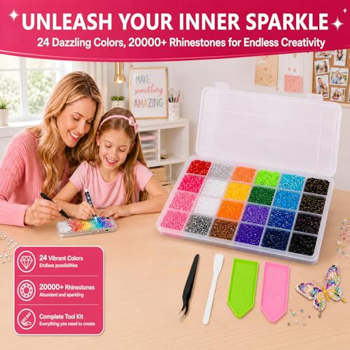 Thumbnail 1 de ZOVRIXIA 24 Colours Nail Rhinestones Kit – Bedazzle Kit with Glue, Pen, Tweezers and Tools