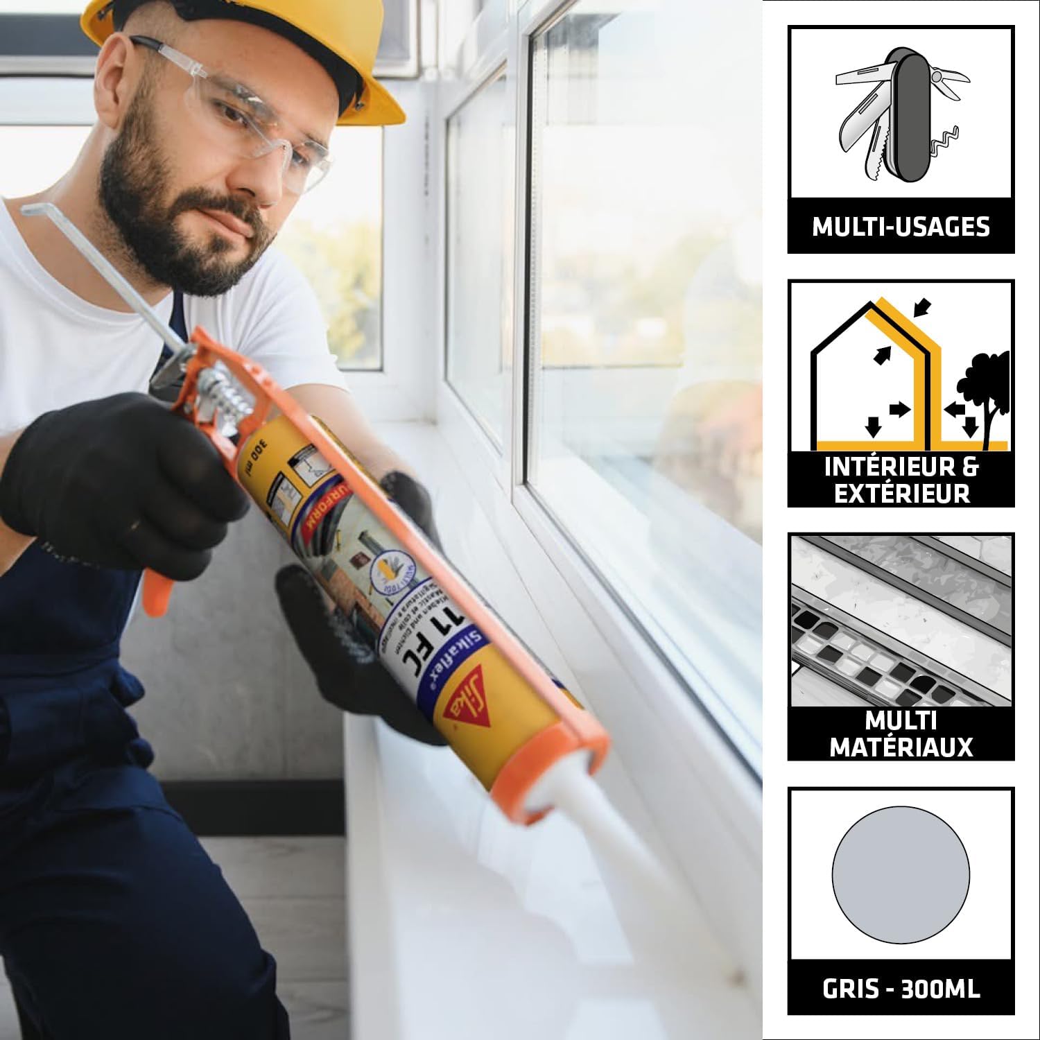 Thumbnail 2 de SikaFlex 11 FC PURFORM Gris Béton — Mastic joint et colle tout-en-un pour intérieur et extérieur