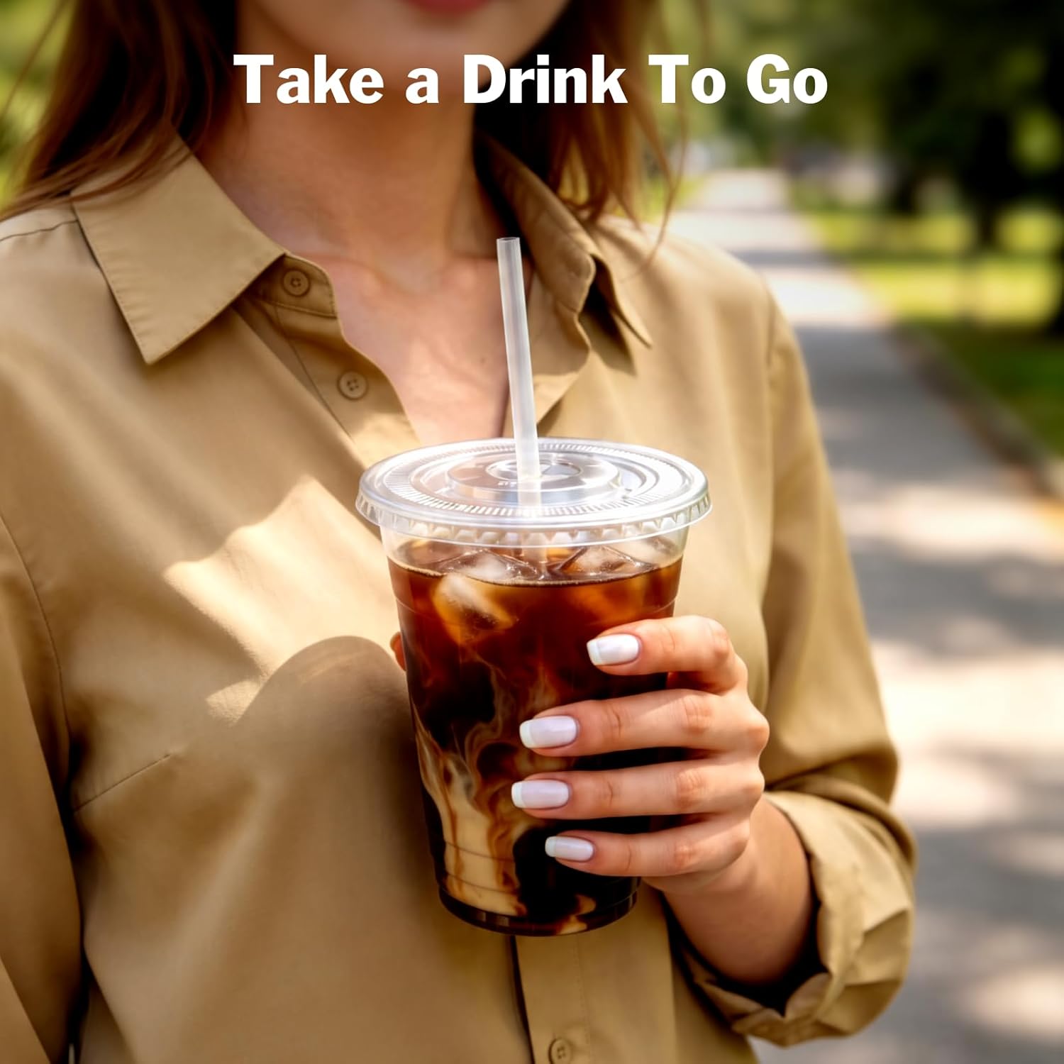 Detalle 2 de Kitchen Freshness 100-Pack 16 oz Cups with Lids and Straws