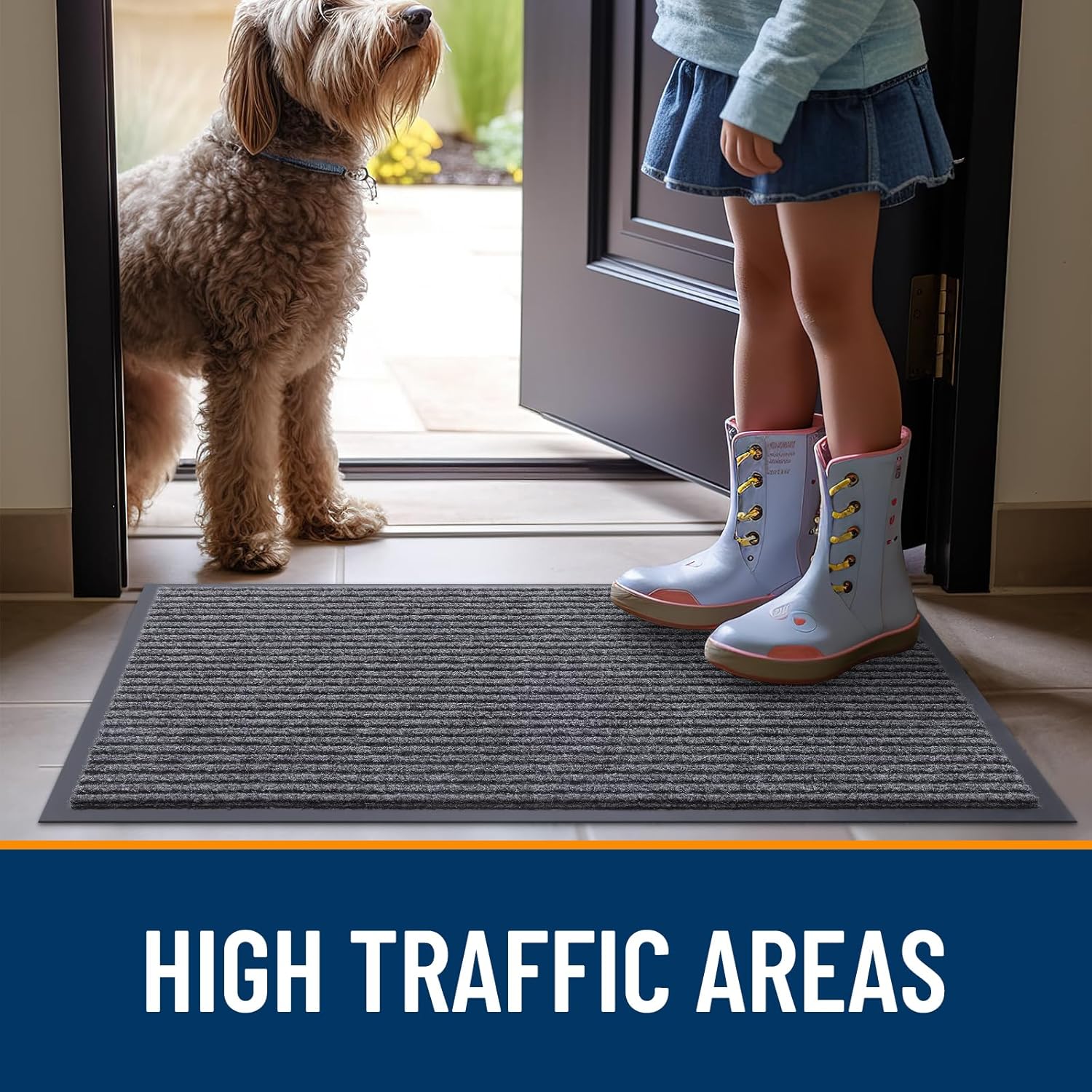 Thumbnail 6 de OLANLY Front Door Mat 71x23 Grey
