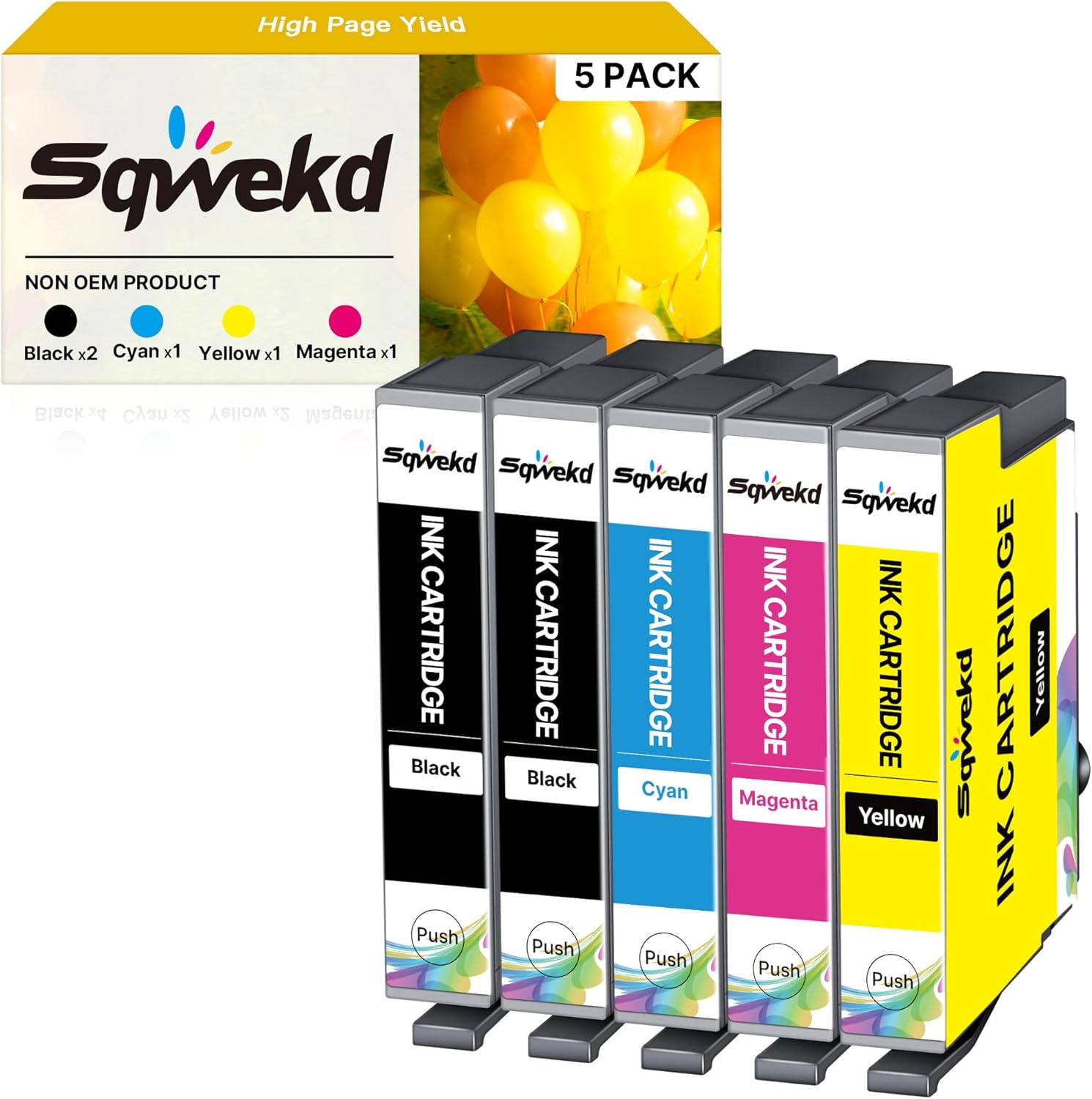 Set 5 cartucce compatibili Sqwekd per Epson 604 XL per XP-2200/XP-3200/XP-4200 e WF-2910