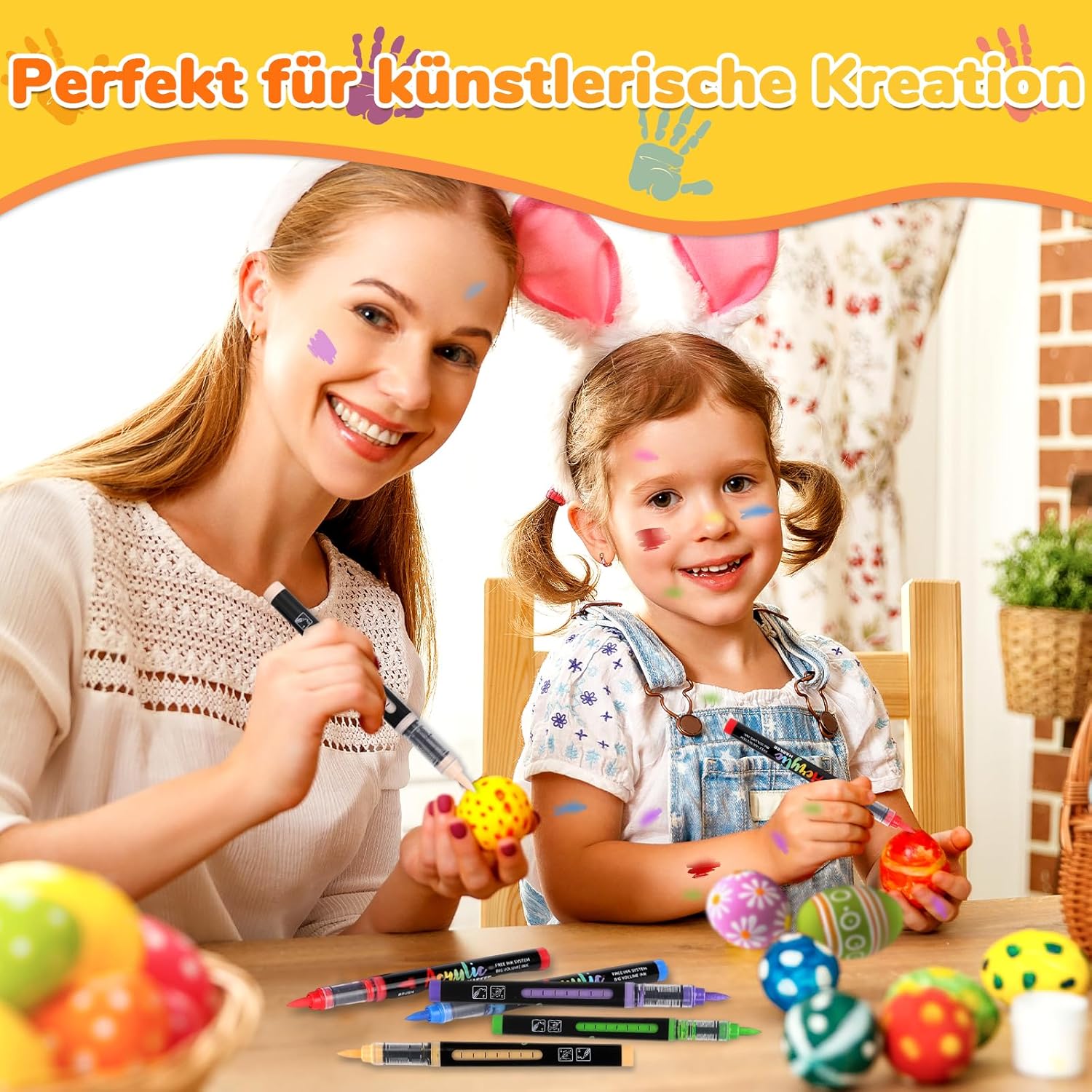 Detalle de Infiart 48 Farben Acryl Marker – Pinselspitze, automatische Tintenkontrolle, 3,4 g Kapazität