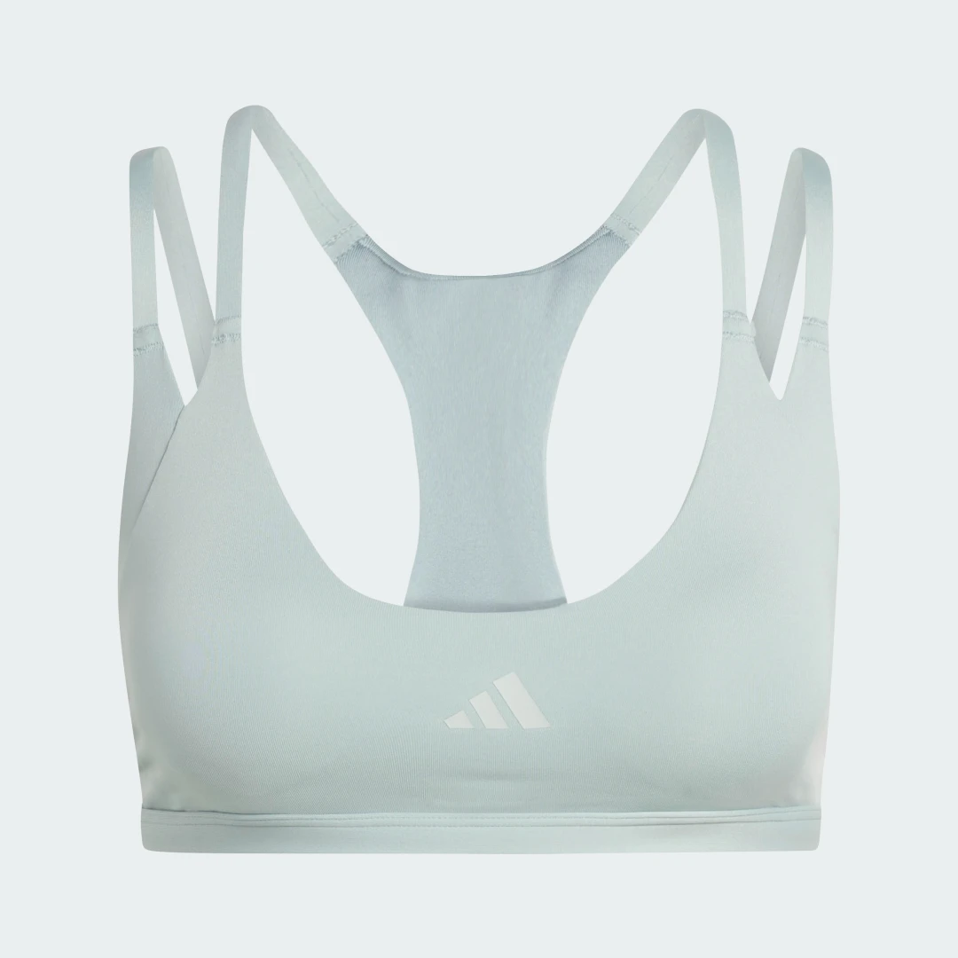 Detalle 2 de Sujetador de entrenamiento Optime con tirantes finos de Adidas – soporte ligero, pensado para poco impacto