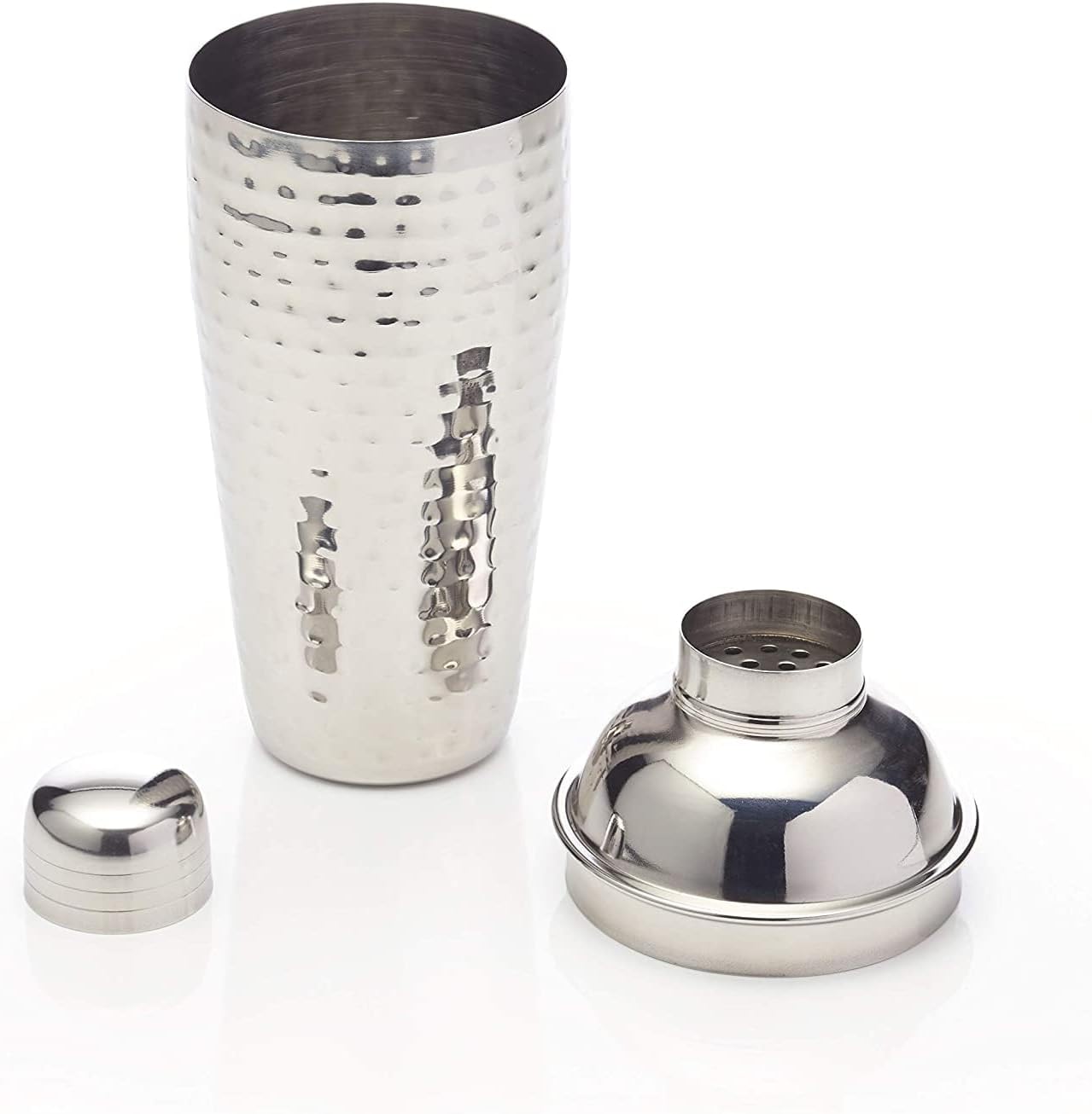 Thumbnail 6 de BarCraft Luxury Stainless Steel Cocktail Shaker, 700ml, Hammered Finish