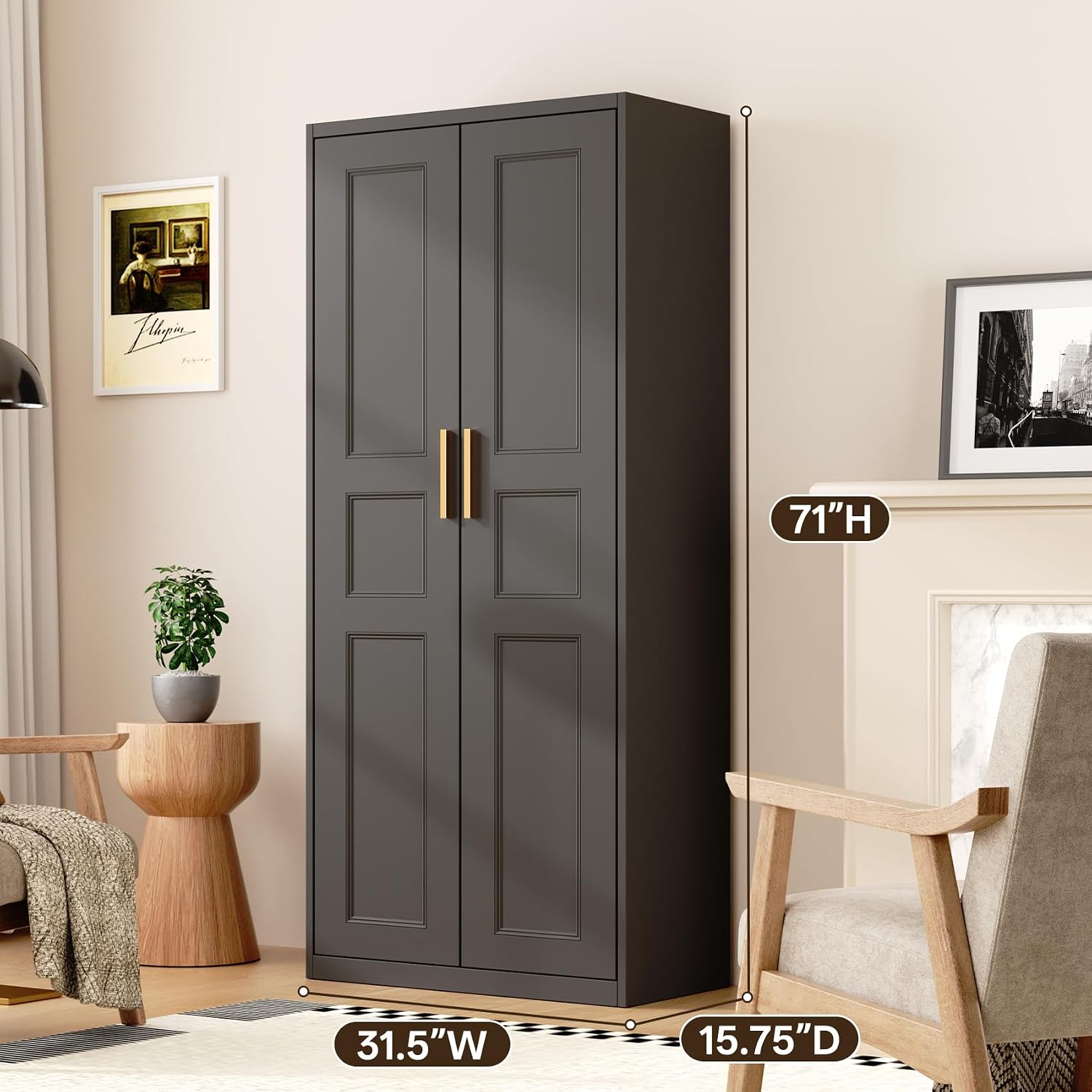Detalle 2 de Knolix Metal Pantry Cabinet, 71-Inch