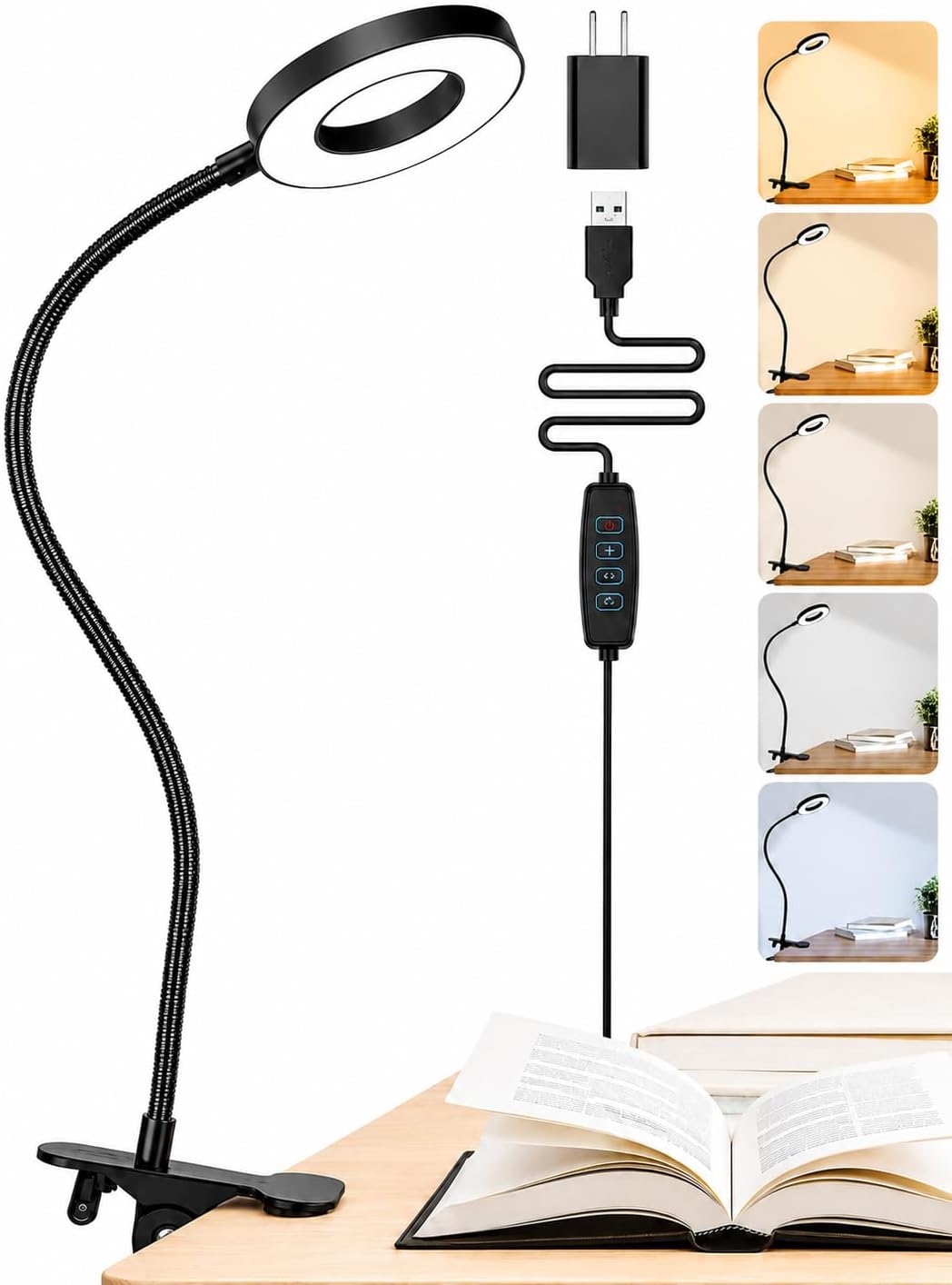 Detalle de Clip-On Lamp with 5 Color Temperatures