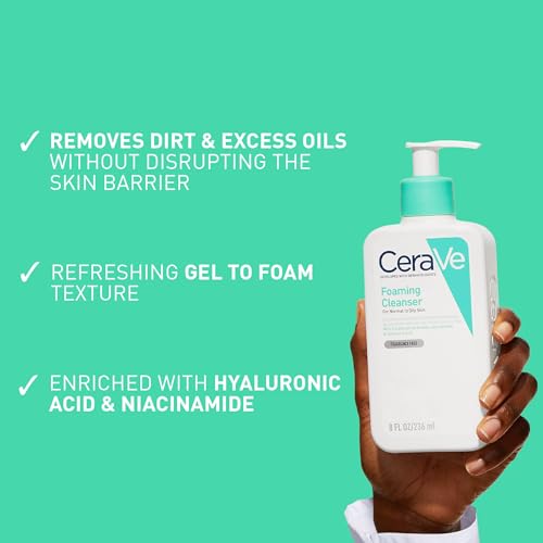 Detalle de CeraVe Foaming Cleanser with Niacinamide for Normal to Oily Skin – 236ml