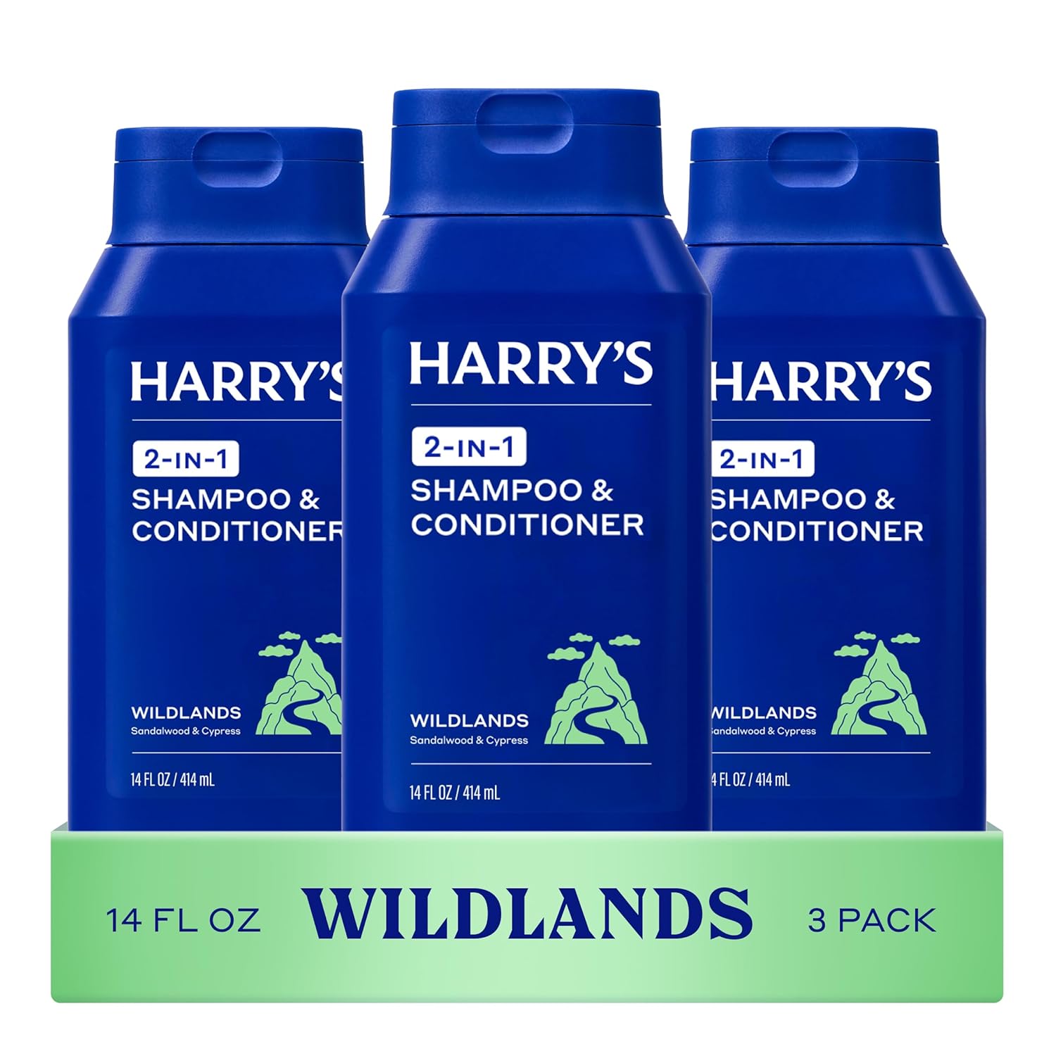 Detalle de Harry's 2-in-1 Shampoo and Conditioner, 14 fl oz 3-Pack, Wildlands Scent