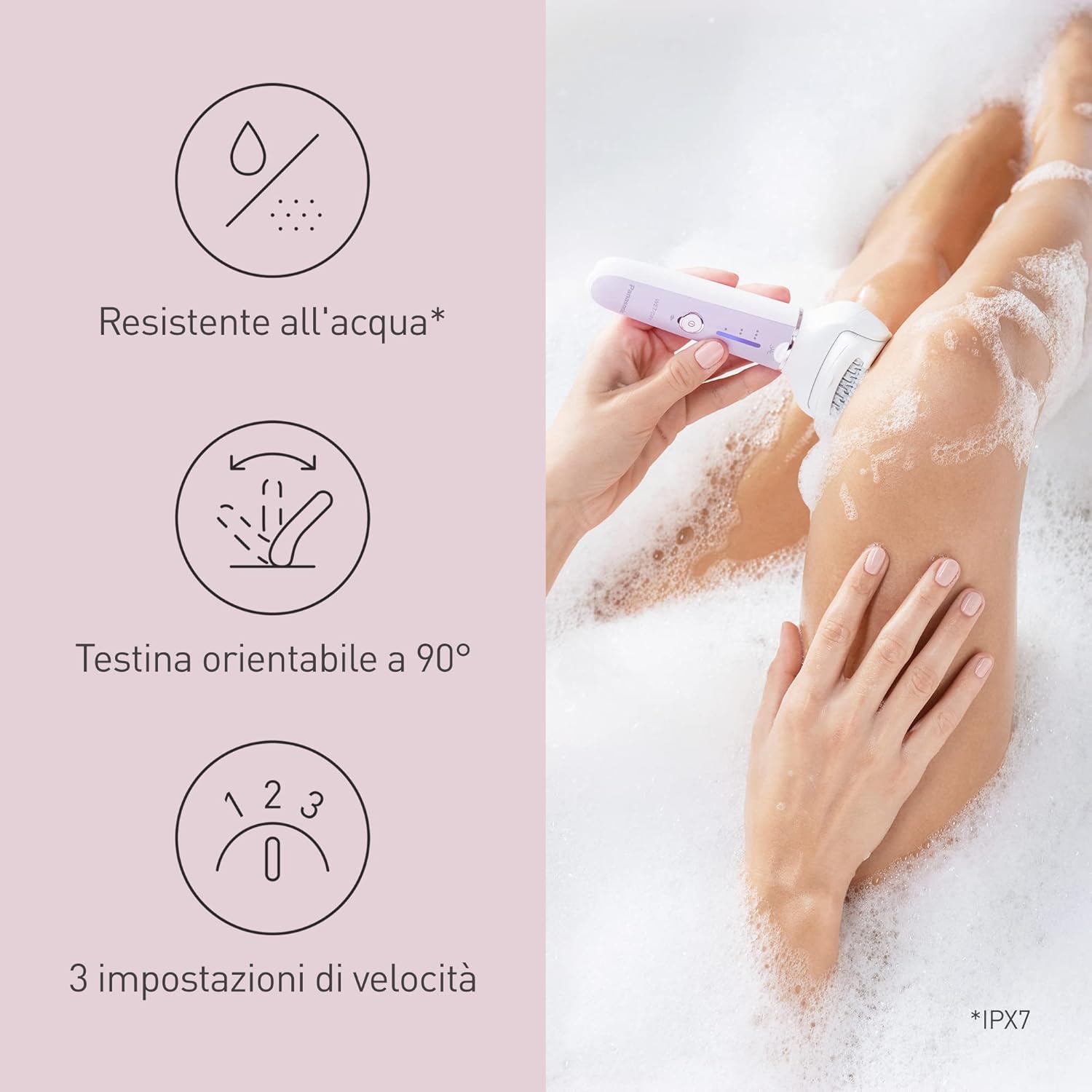 Thumbnail 4 de Panasonic ES-EY30-V503 epilatore wet & dry cordless con testina flessibile a 90° e 60 pinzette