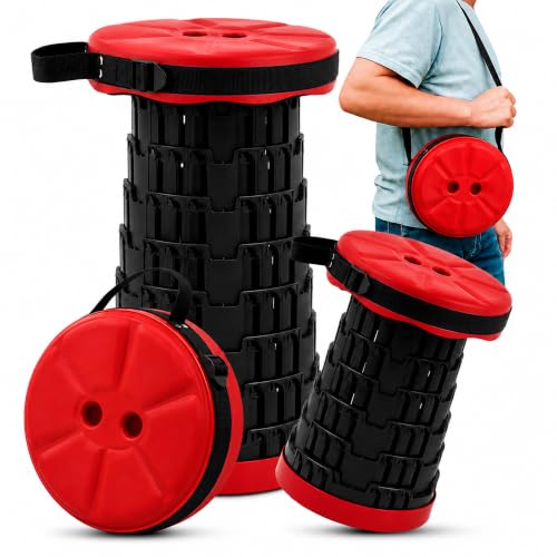 Detalle de HAPPY DAYS Klappbarer Hocker Campinghocker 2026 – gepolsterter Sitz, höhenverstellbar, belastbar bis 280 kg