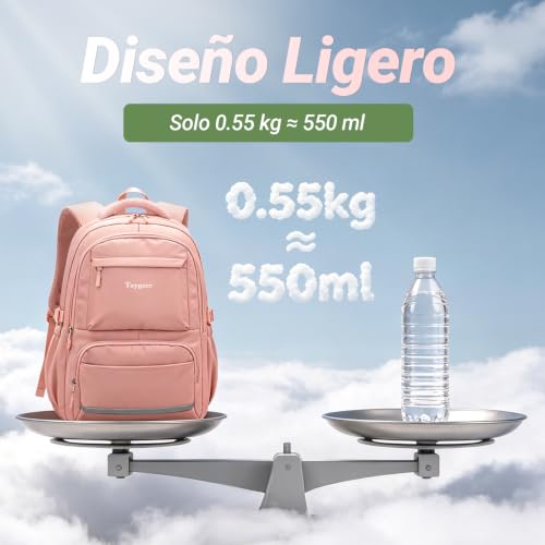 Thumbnail 6 de Taygeer Mochila Instituto para Mujer Adolescente Rosa, 30L, 0,55 kg, impermeable
