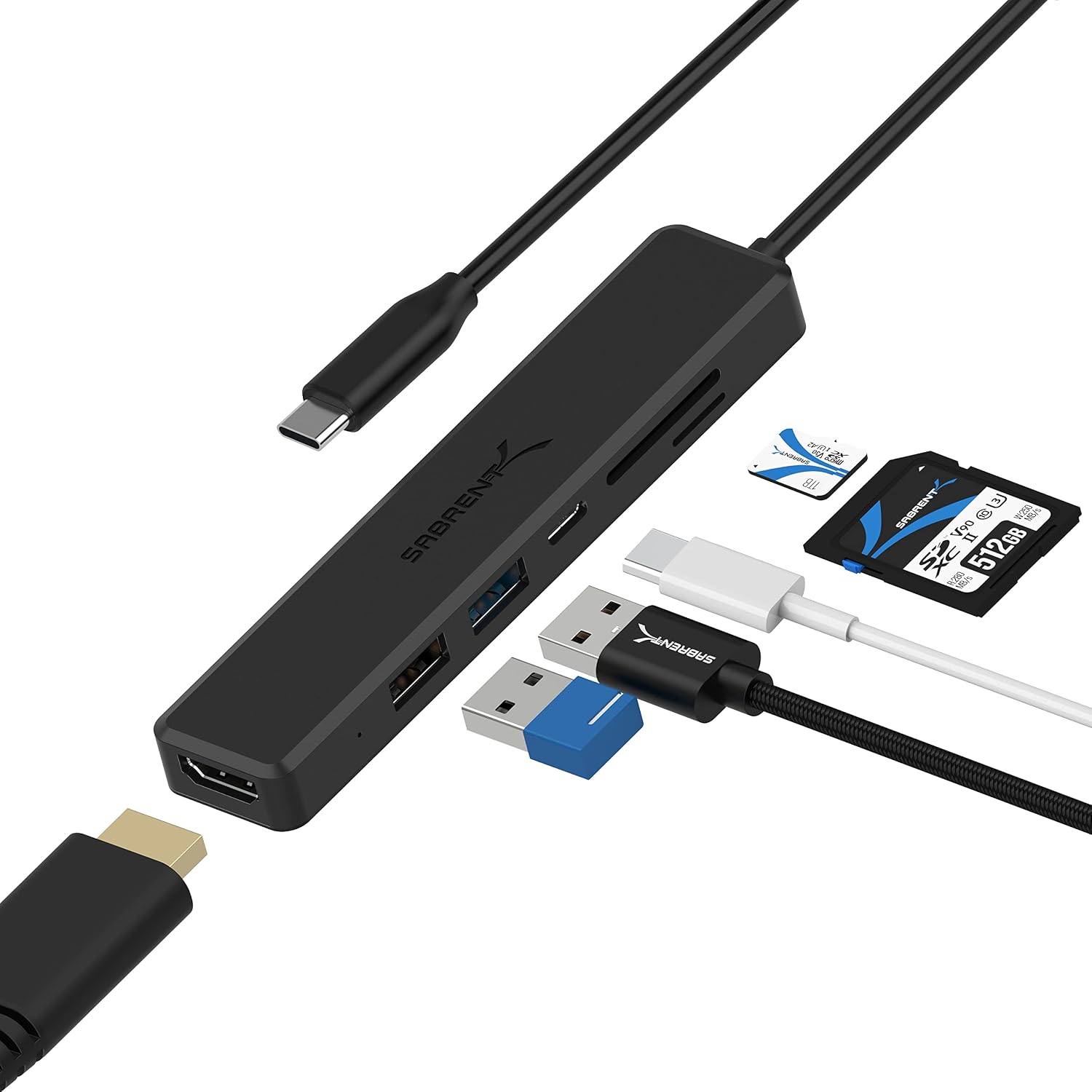 Detalle de SABRENT USB C Hub HDMI 4K 30Hz HB-TC6C